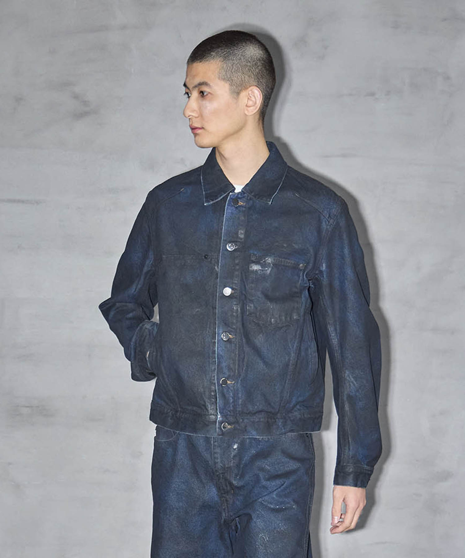 別注 COATING 3D TRUCKER JACKET