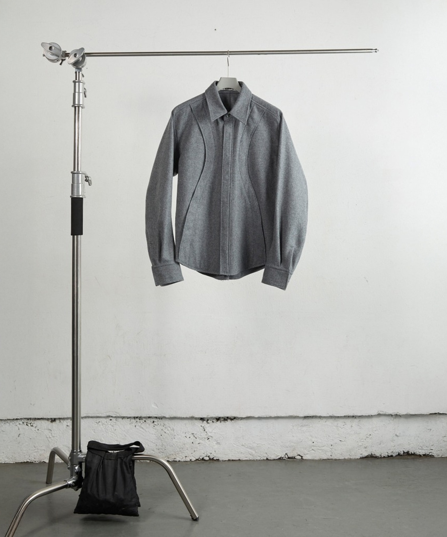 WOOL FLY FRONT LONG SLEEVE SHIRT