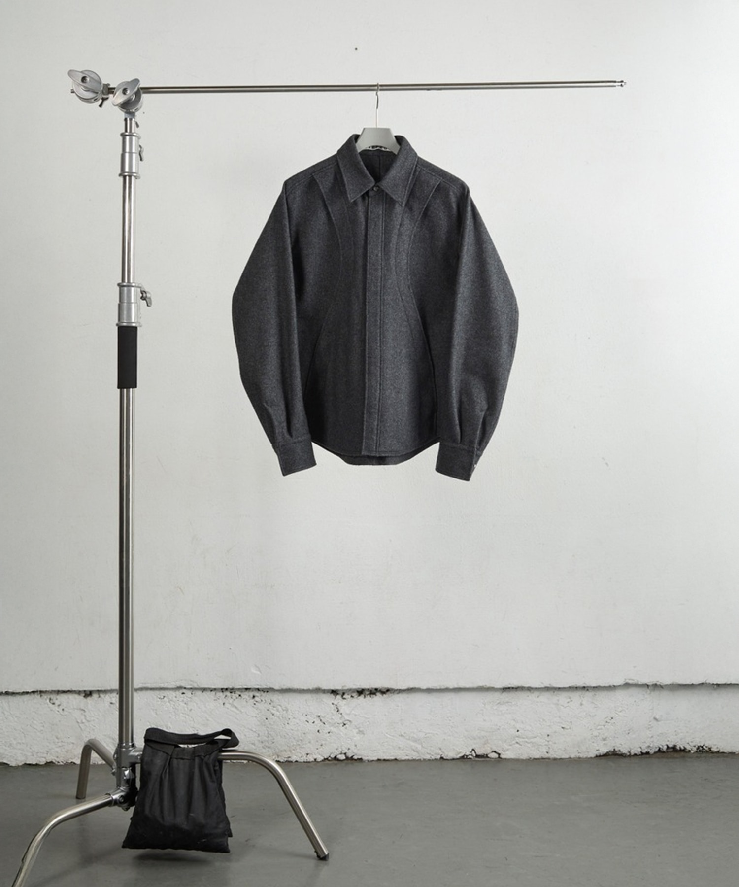 WOOL FLY FRONT LONG SLEEVE SHIRT