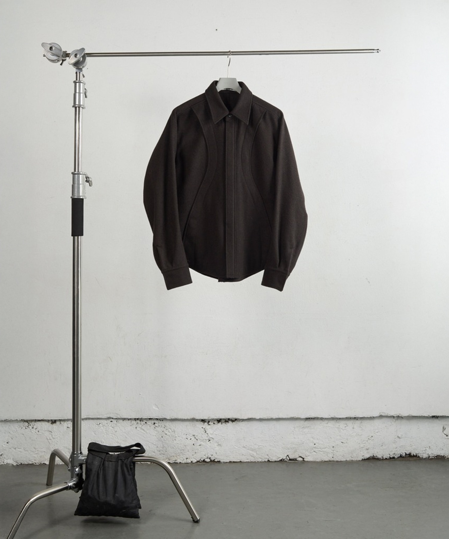 WOOL FLY FRONT LONG SLEEVE SHIRT