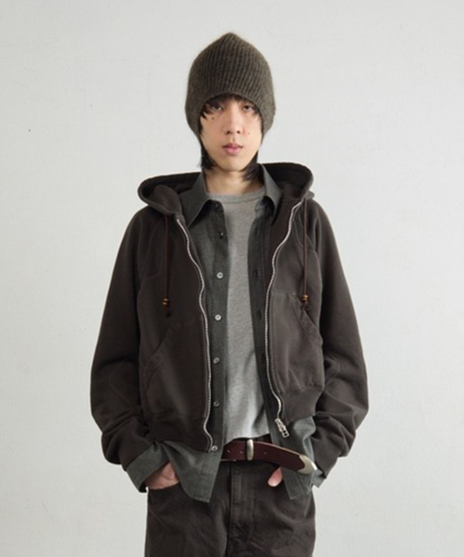 PANELLED ZIP UP HOODIE