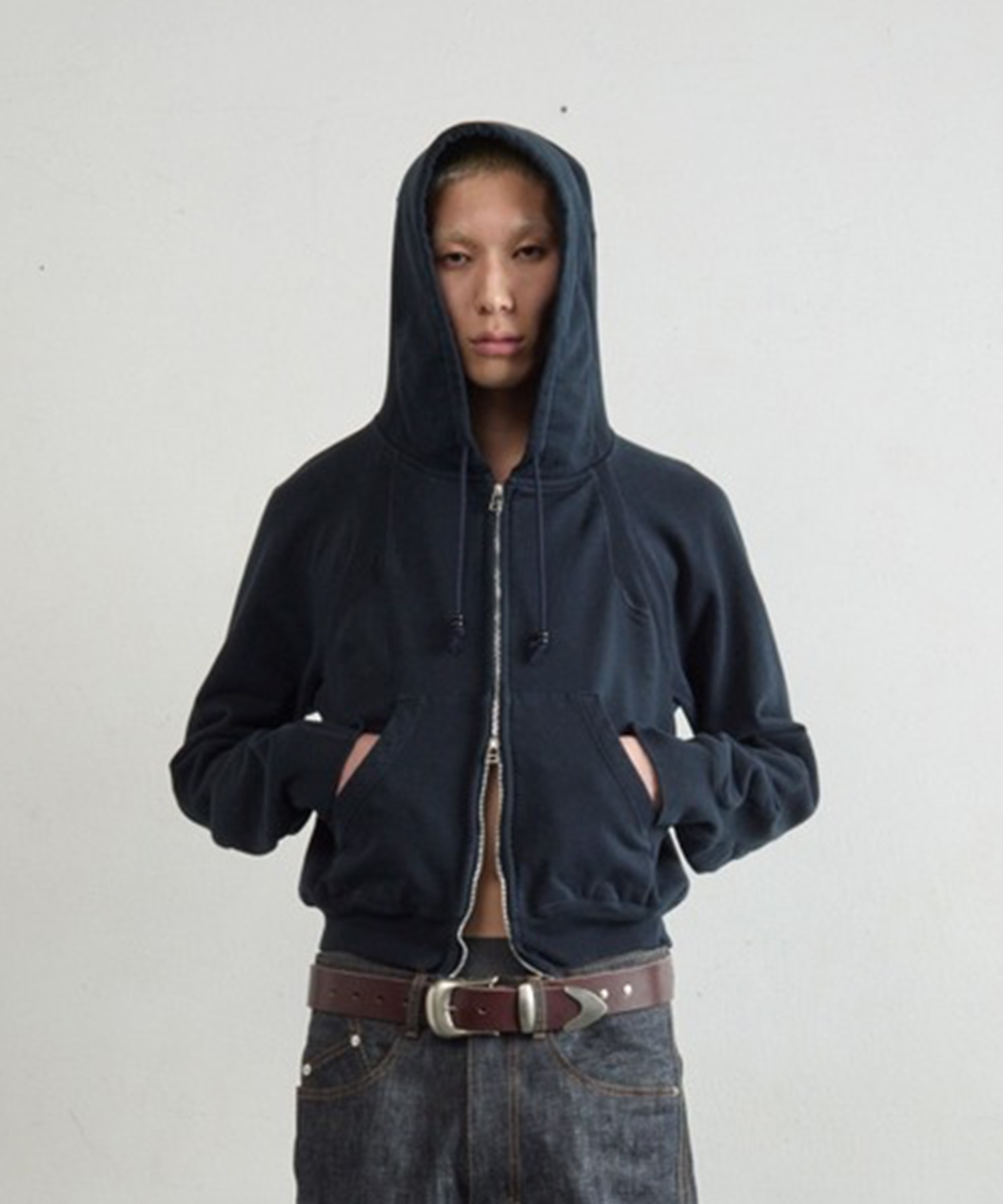 PANELLED ZIP UP HOODIE