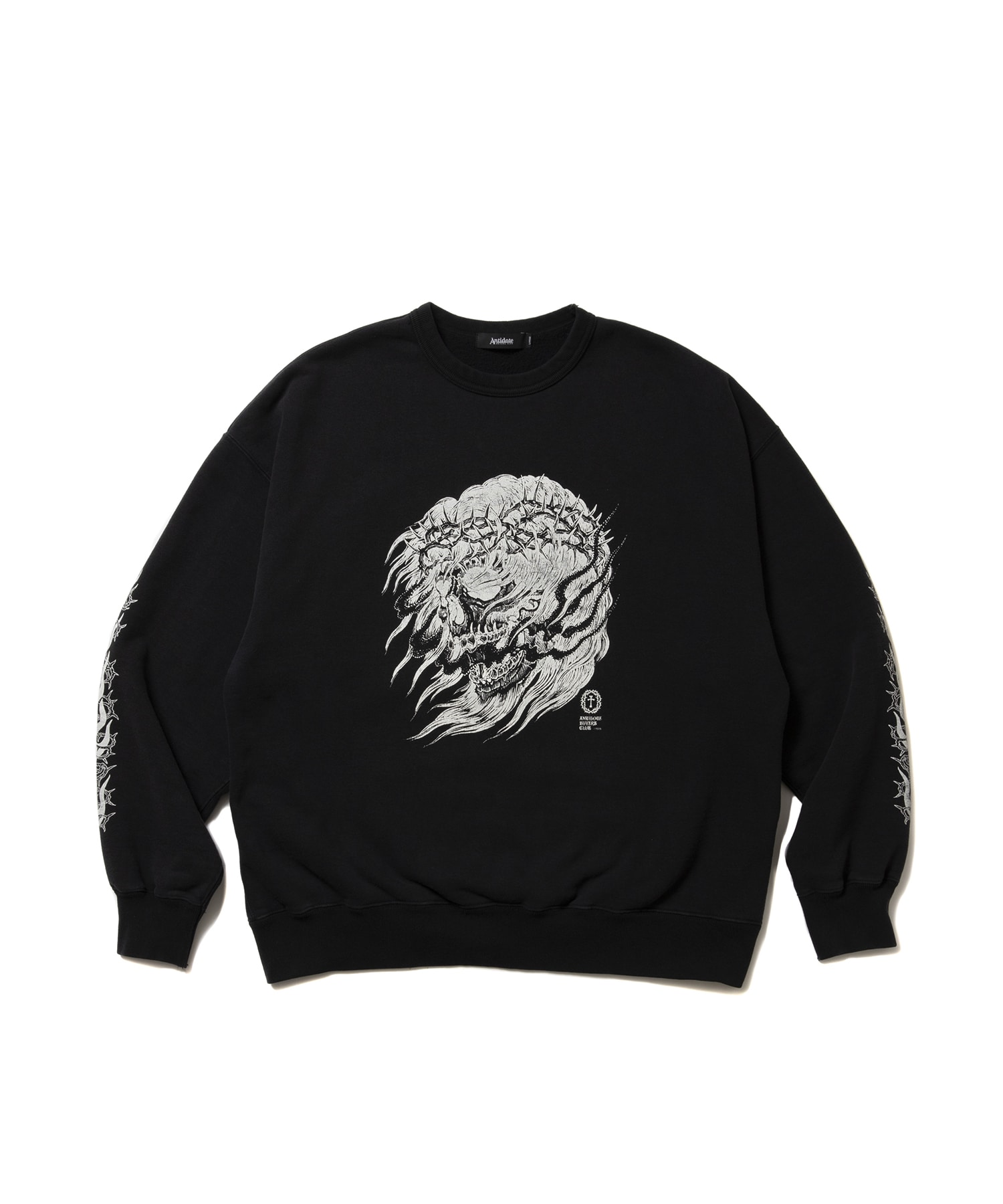 Fade Wash Crewneck Sweatshirt(Skull Jesus)