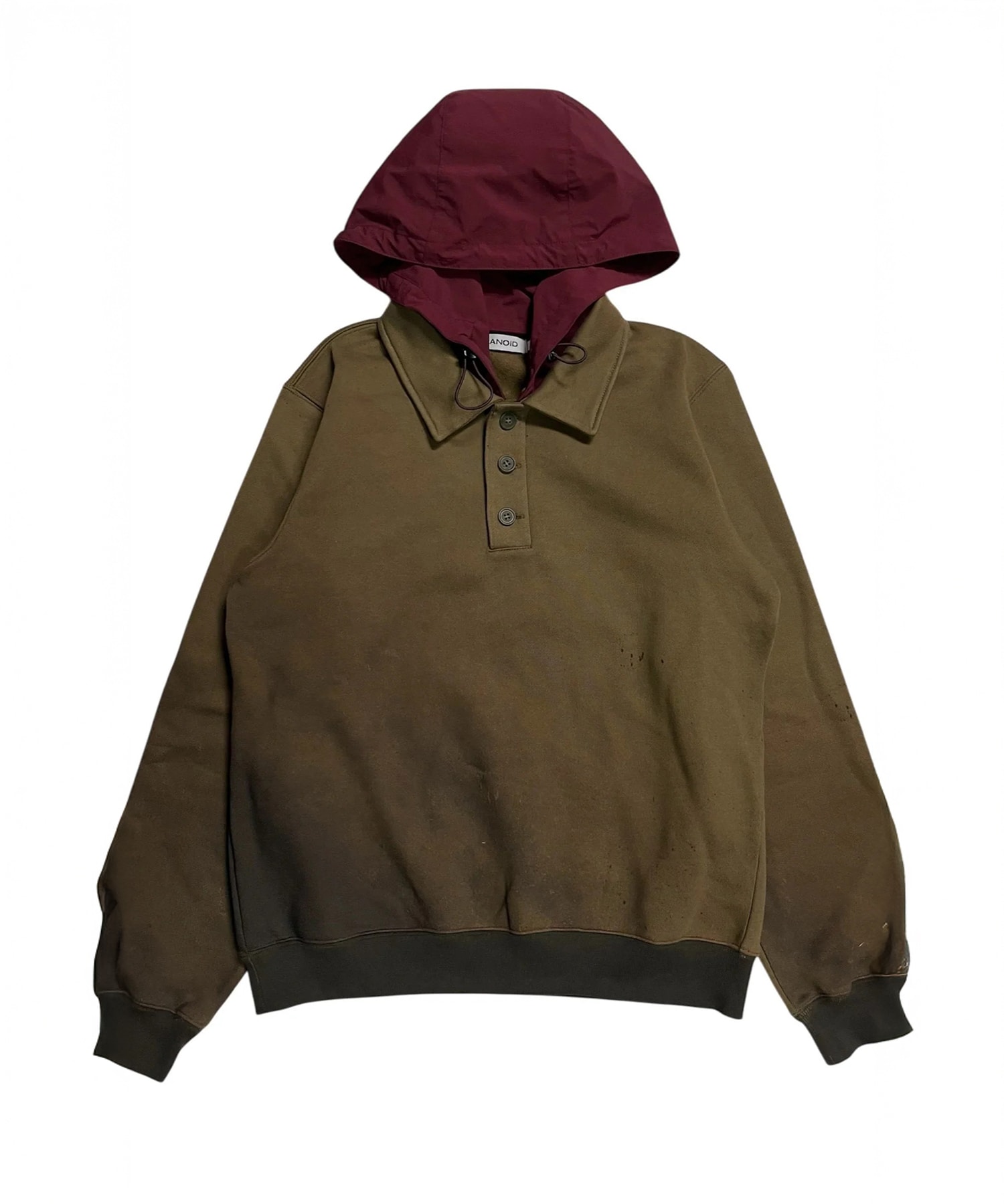 GRADATION HOODED POLO SWEATER