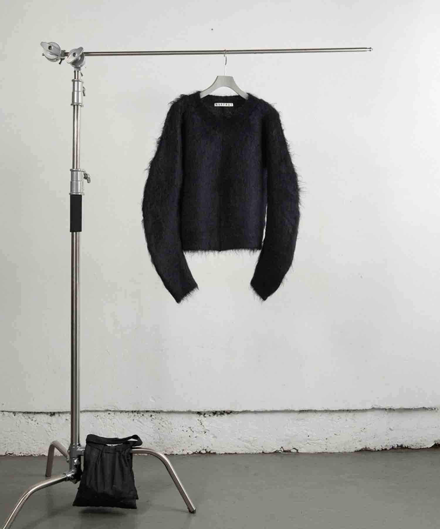 BRUSHED MOHAIR V-NECK SWEATER