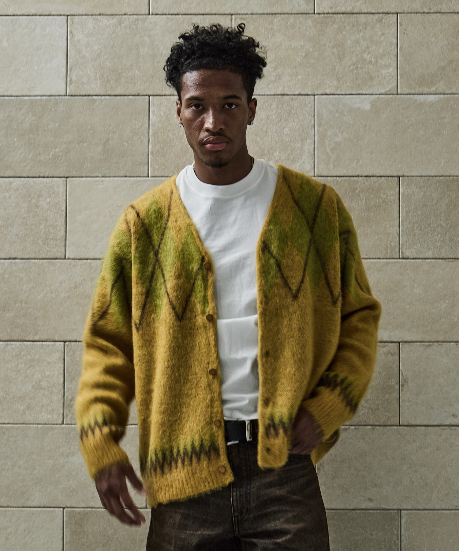 Mohair Cardigan Argyle