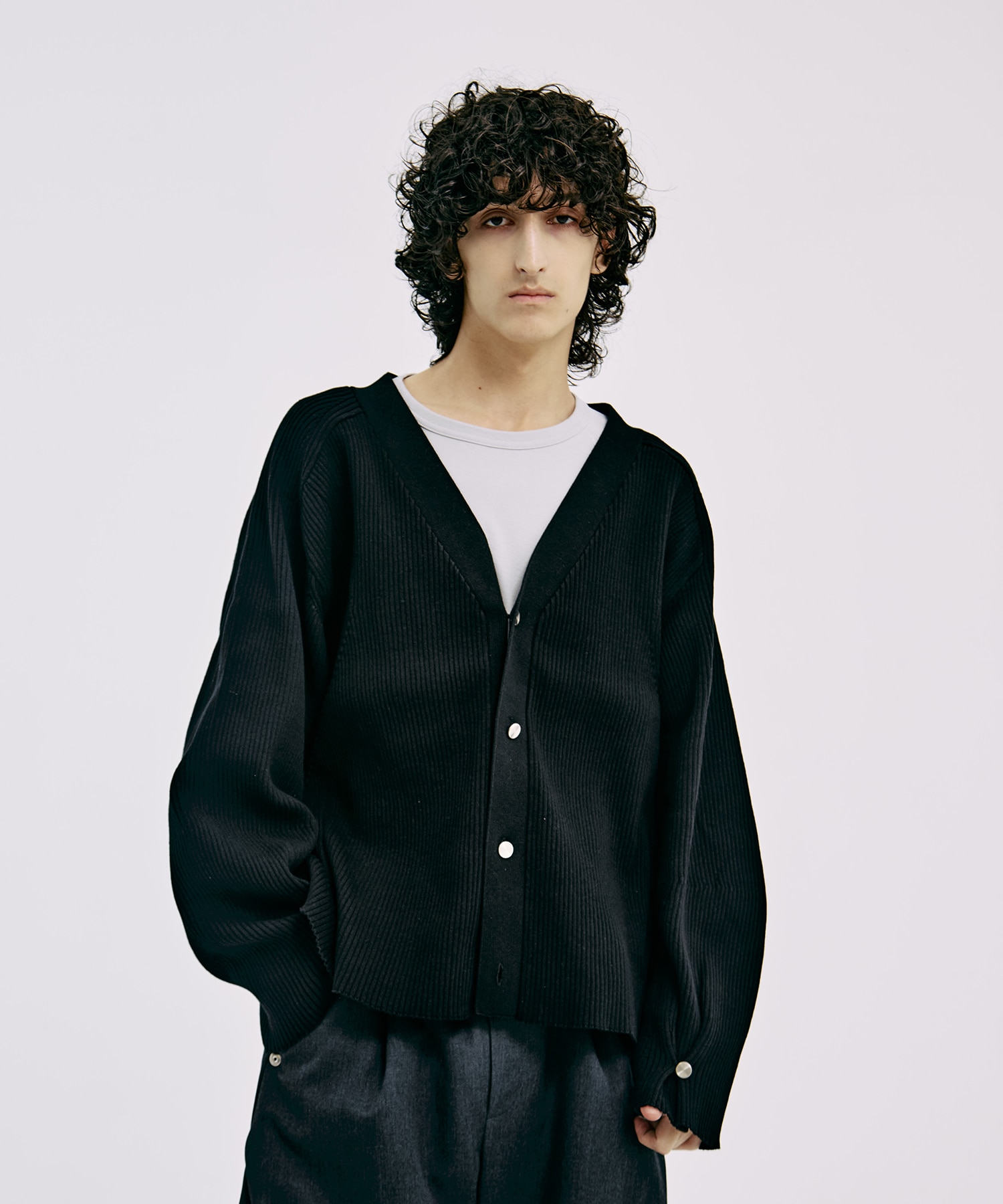 RIB OVER SIZE CARDIGAN