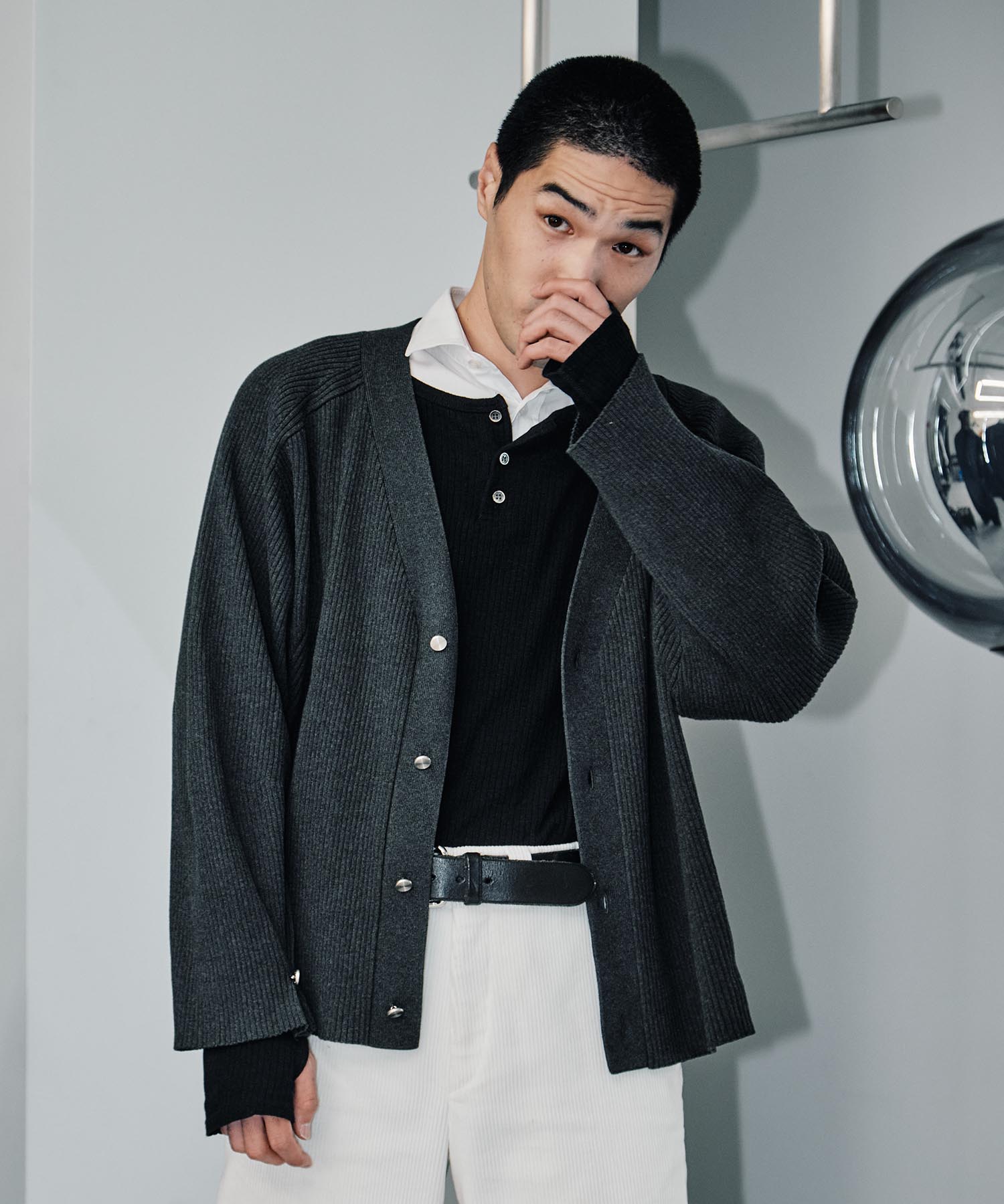 RIB OVER SIZE CARDIGAN