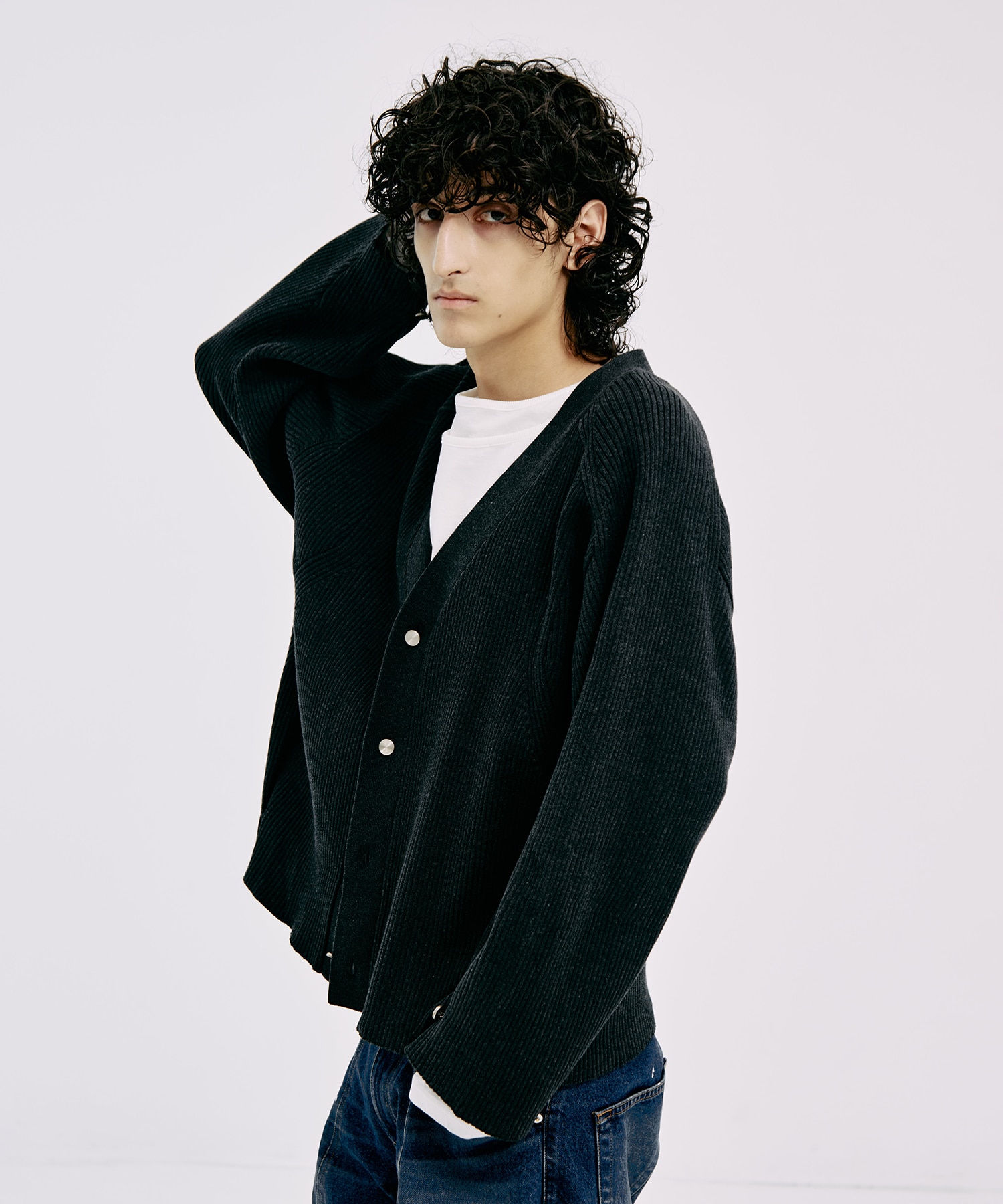 RIB OVER SIZE CARDIGAN