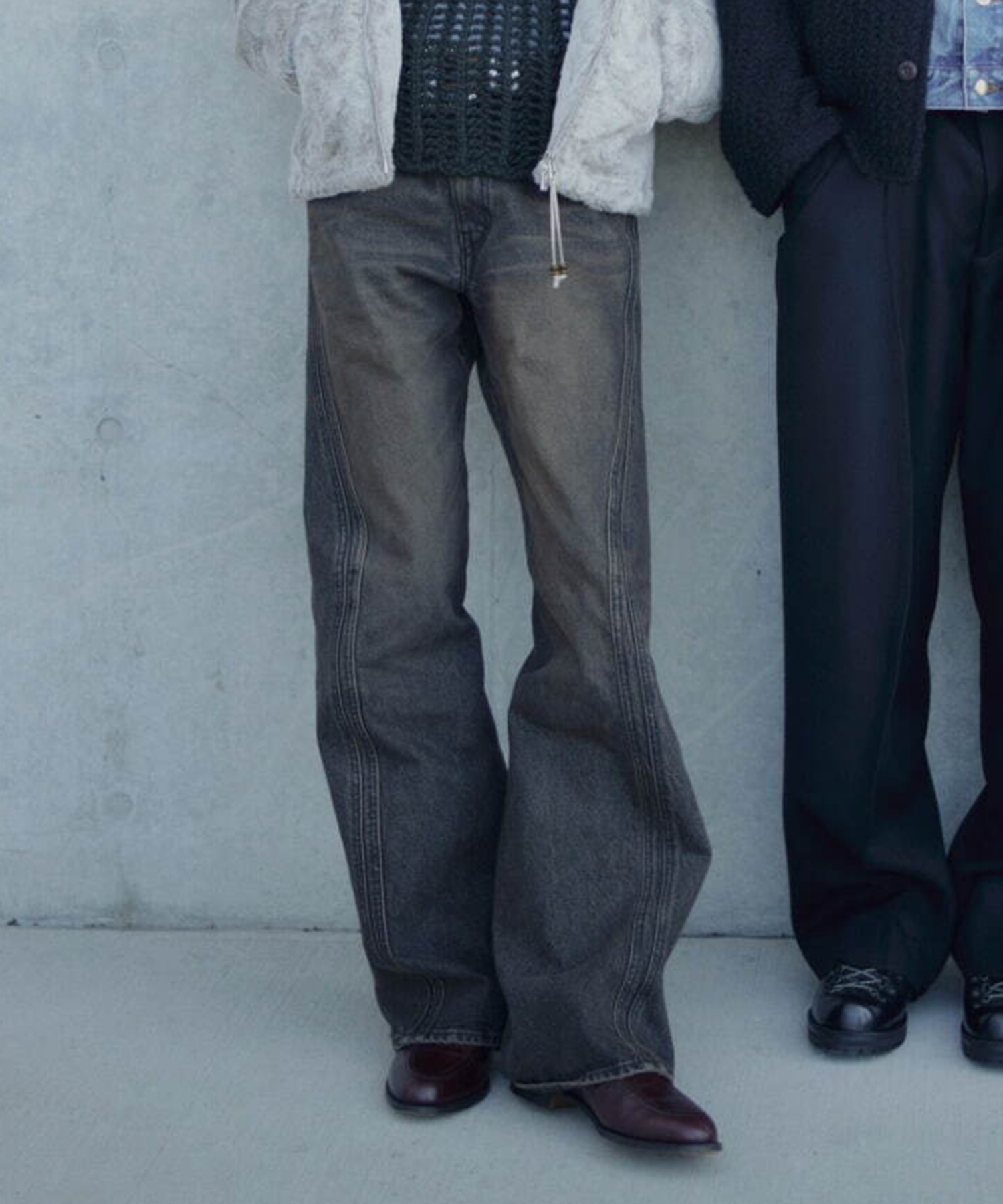 3D TWISTED WIDE LEG JEANS