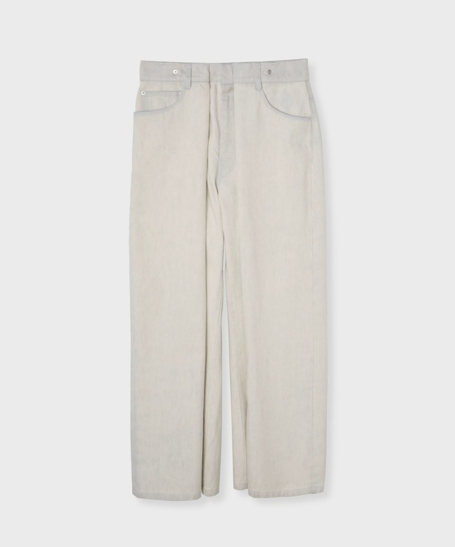 White Bleach Tucked Denim Jeans
