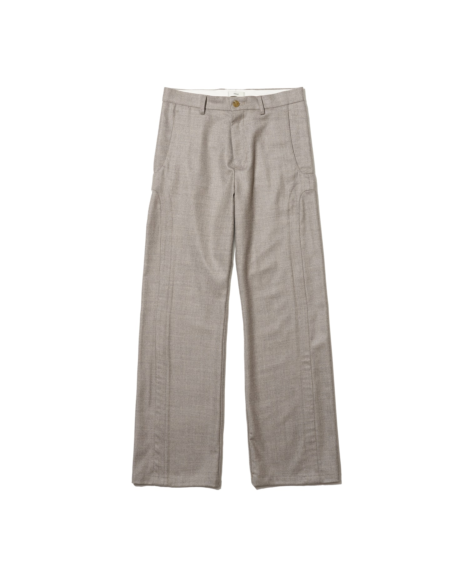 BRAID CUTTING TUCK PANTS