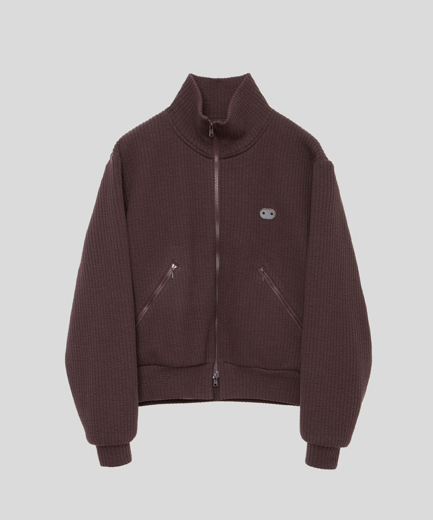 Stripe Jacquard Stand Collar Jacket