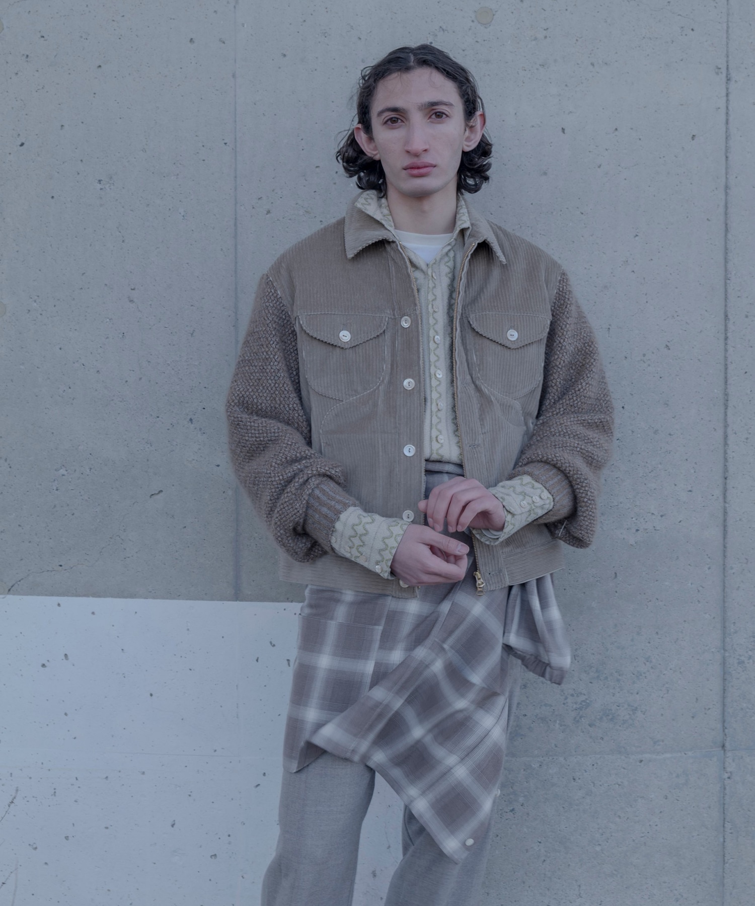 KNIT DOCKING WORK BLOUSON