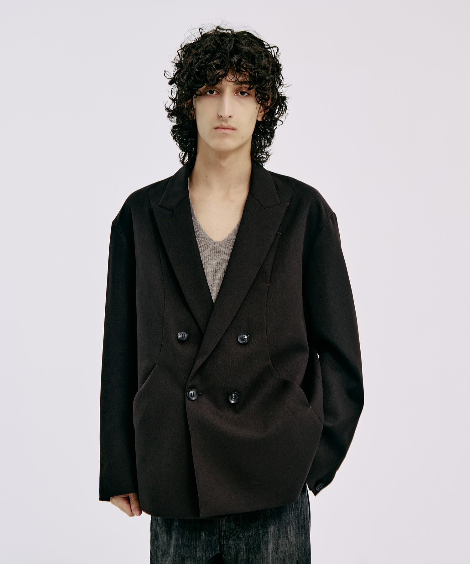 OVER SIZE DOUBLE JKT GABA