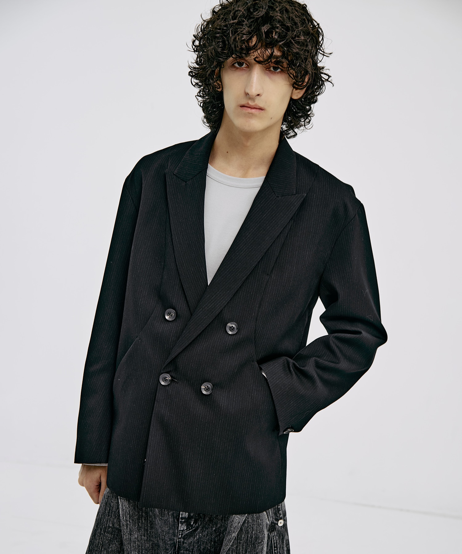 OVER SIZE DOUBLE JKT GABA