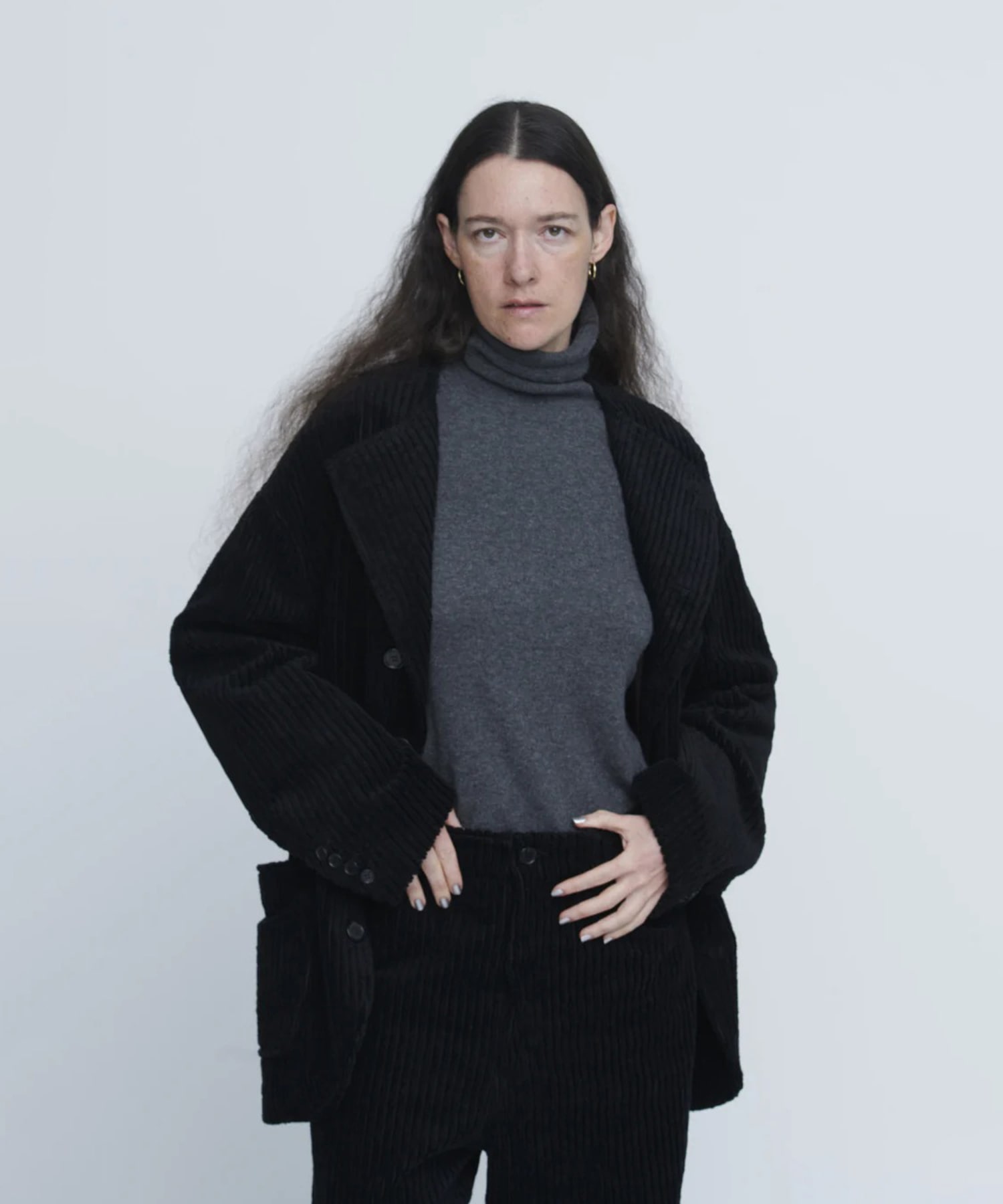 Corduroy Collarless Jacket