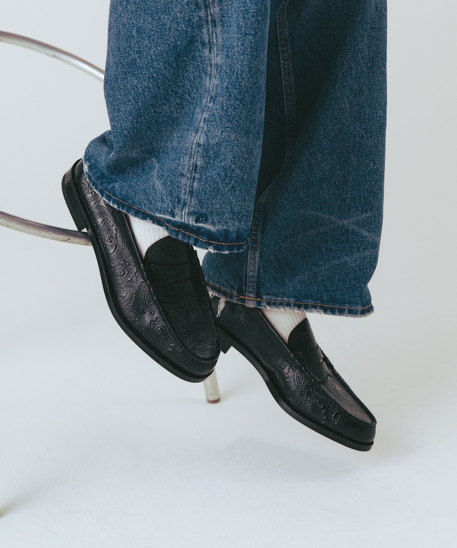 EMBOSSED LOAFERS　BLK