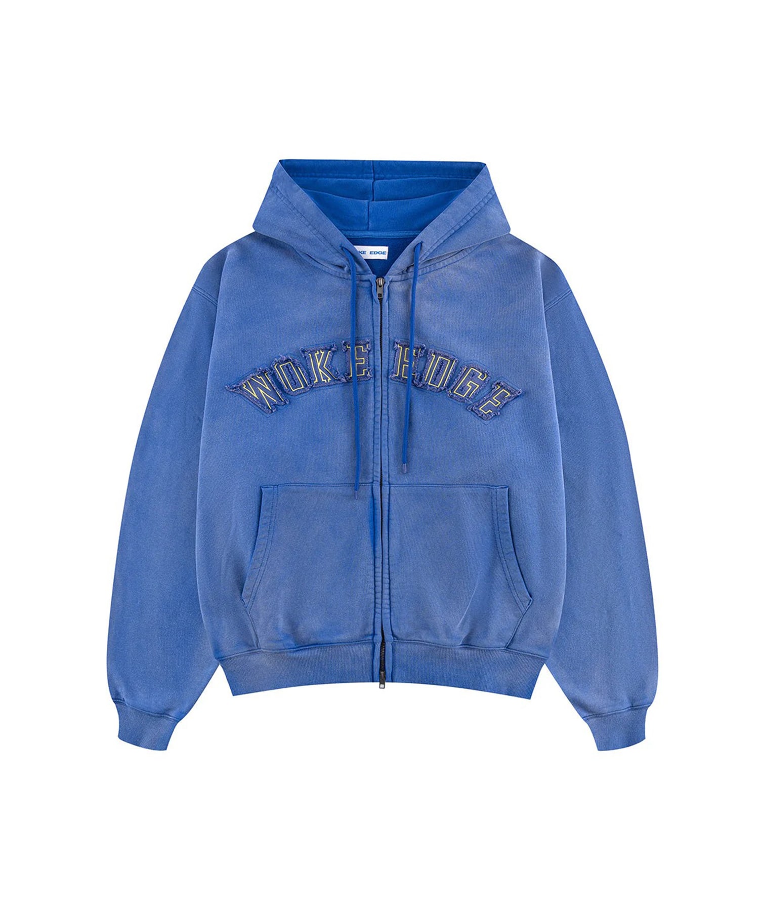 Faded Embroidery Zip Up Hoodie