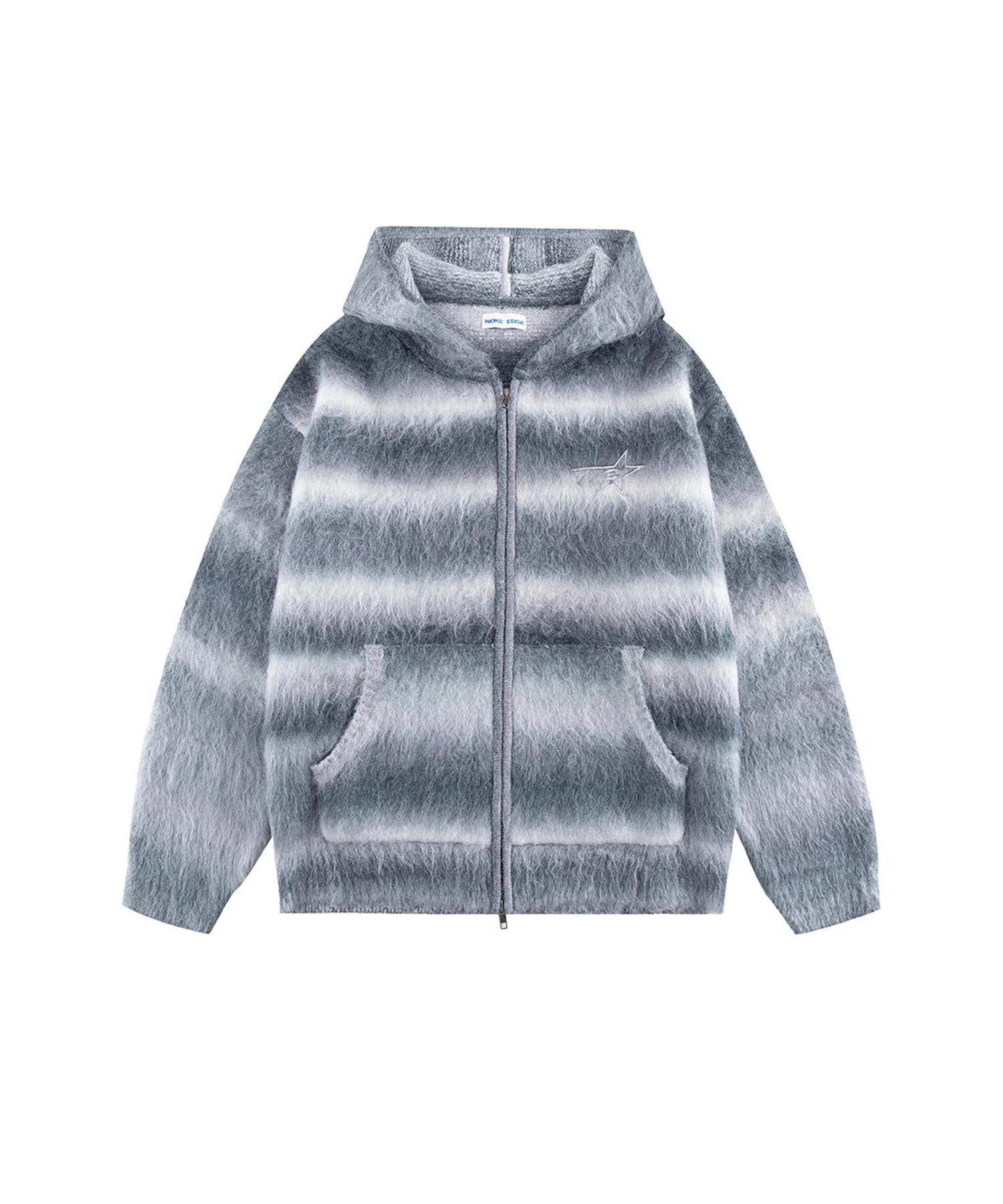 Gradation Mohair Zip Knit