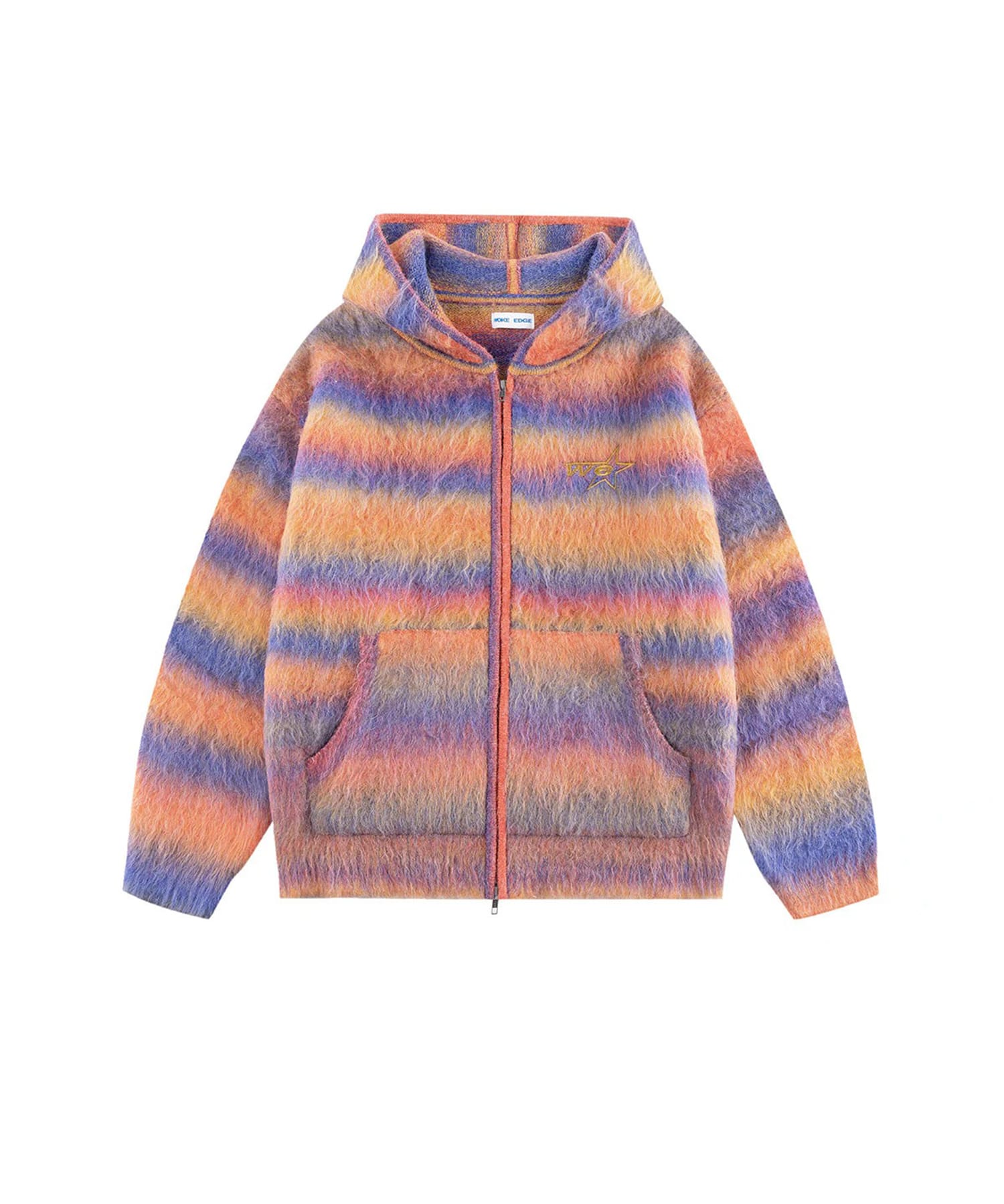 Gradation Mohair Zip Knit