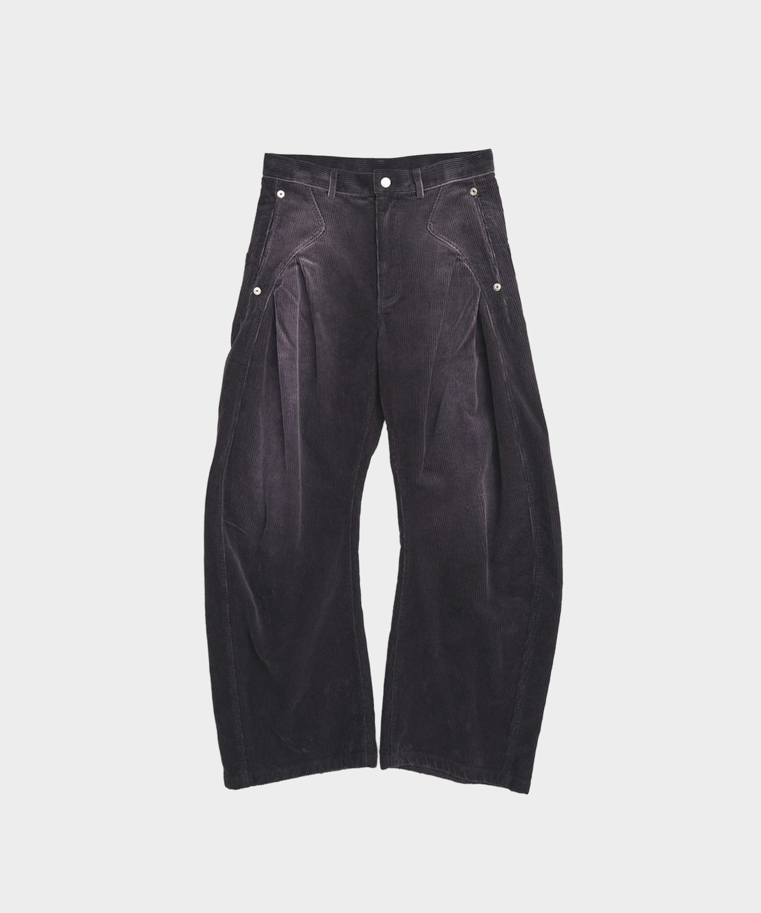 CORDUROY CURVED LEG PANTS