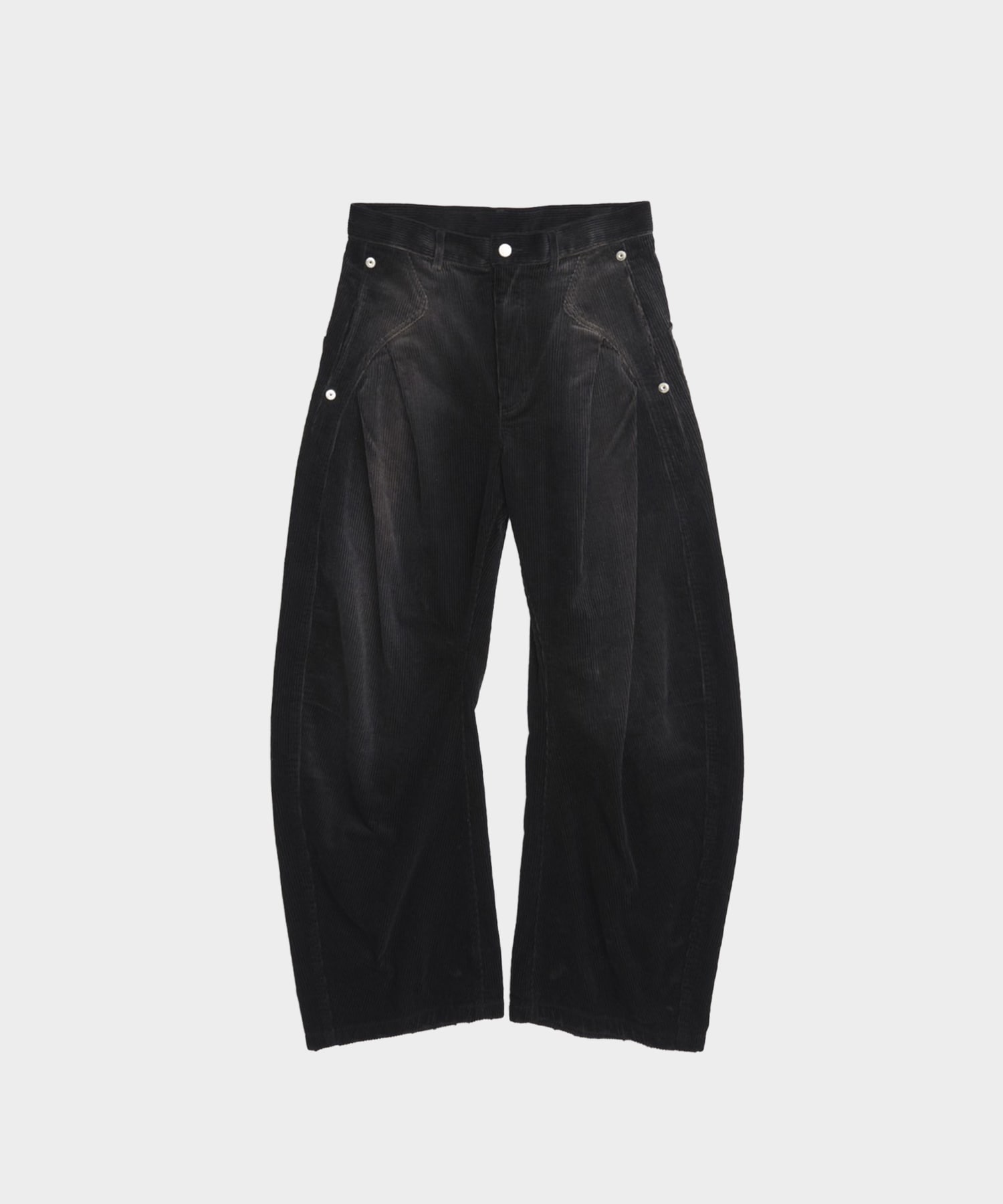CORDUROY CURVED LEG PANTS