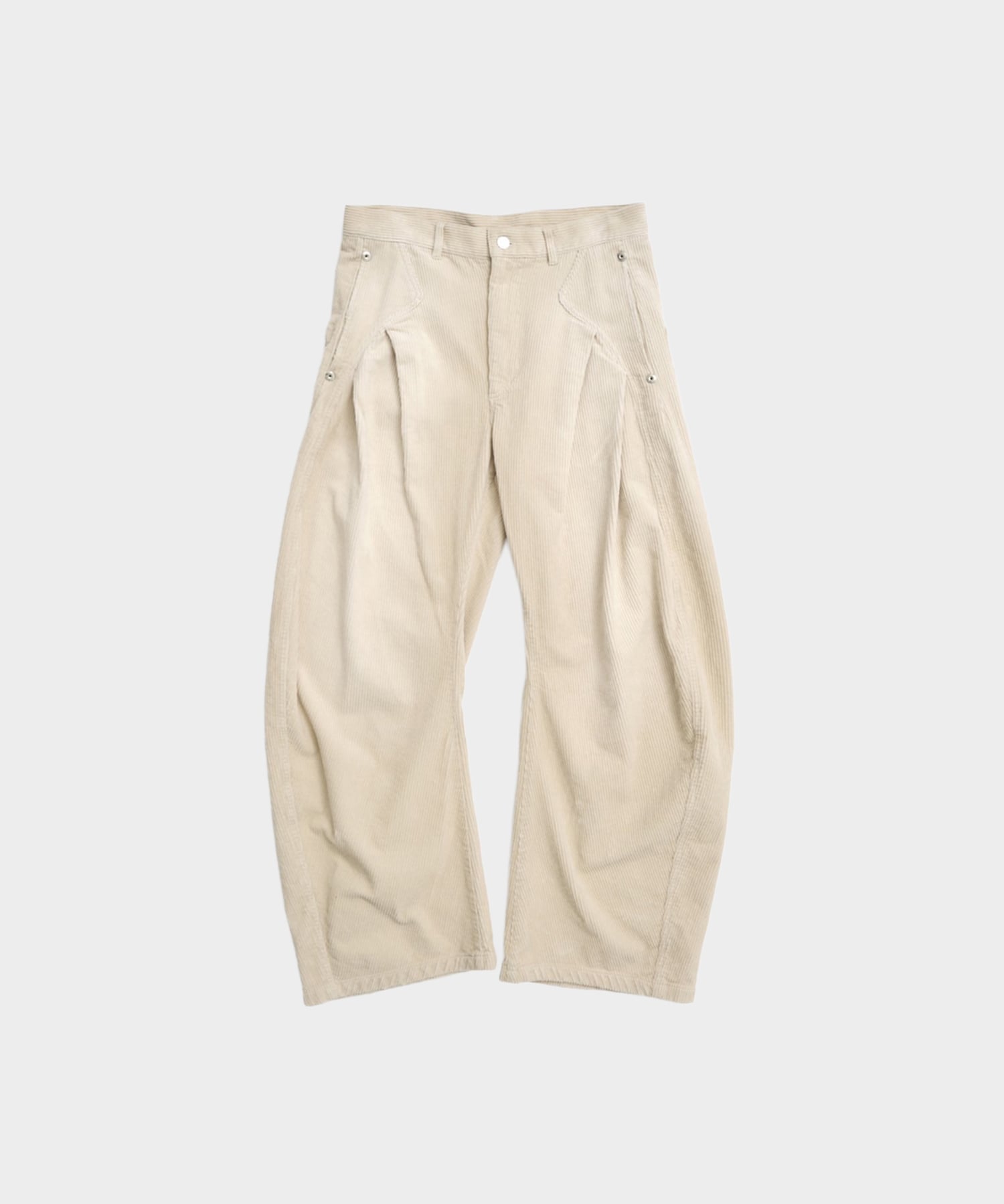 CORDUROY CURVED LEG PANTS