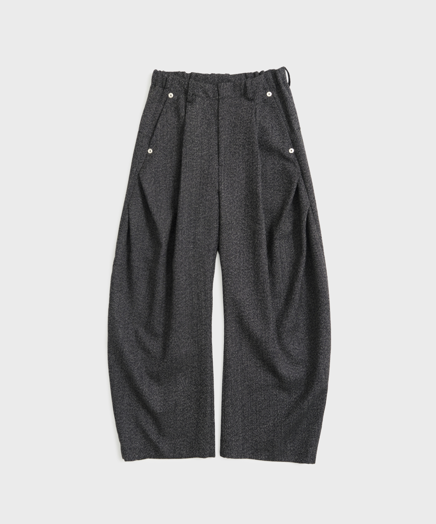 CURVE LEG TROUSERS TWEED