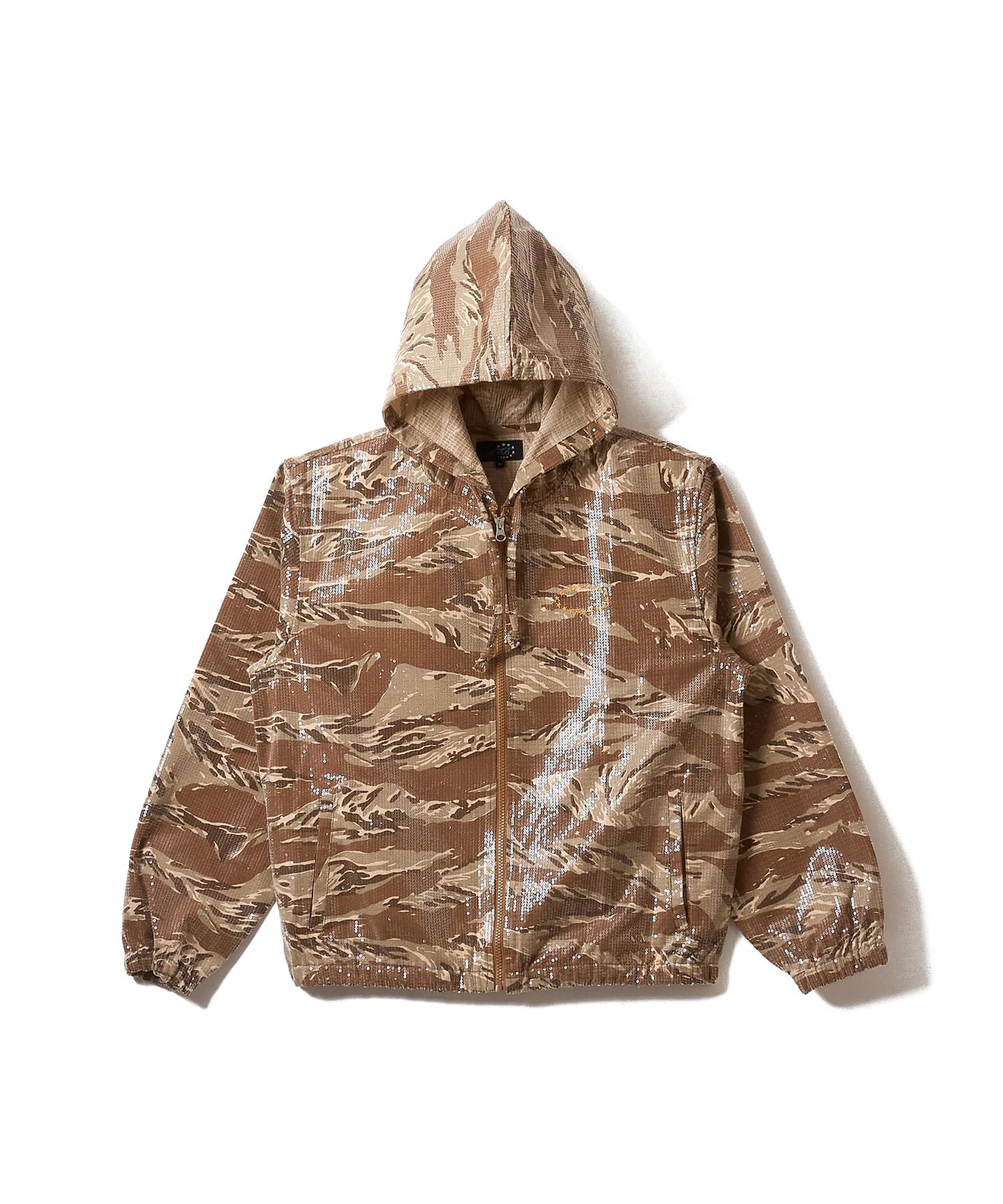 HOODED SPANGLE JACKET TIGER CAMO