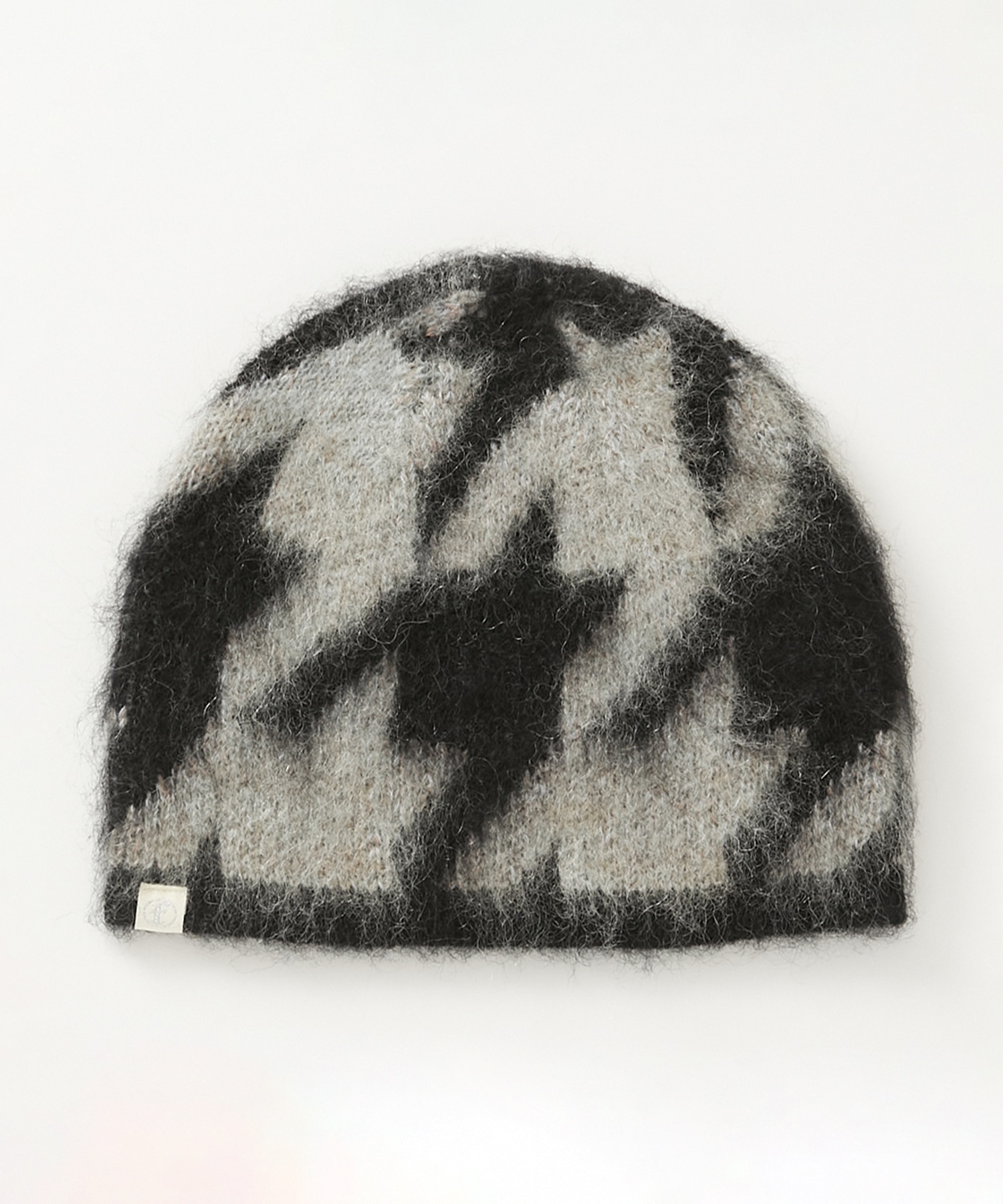 Houndstooth Mohair Beanie