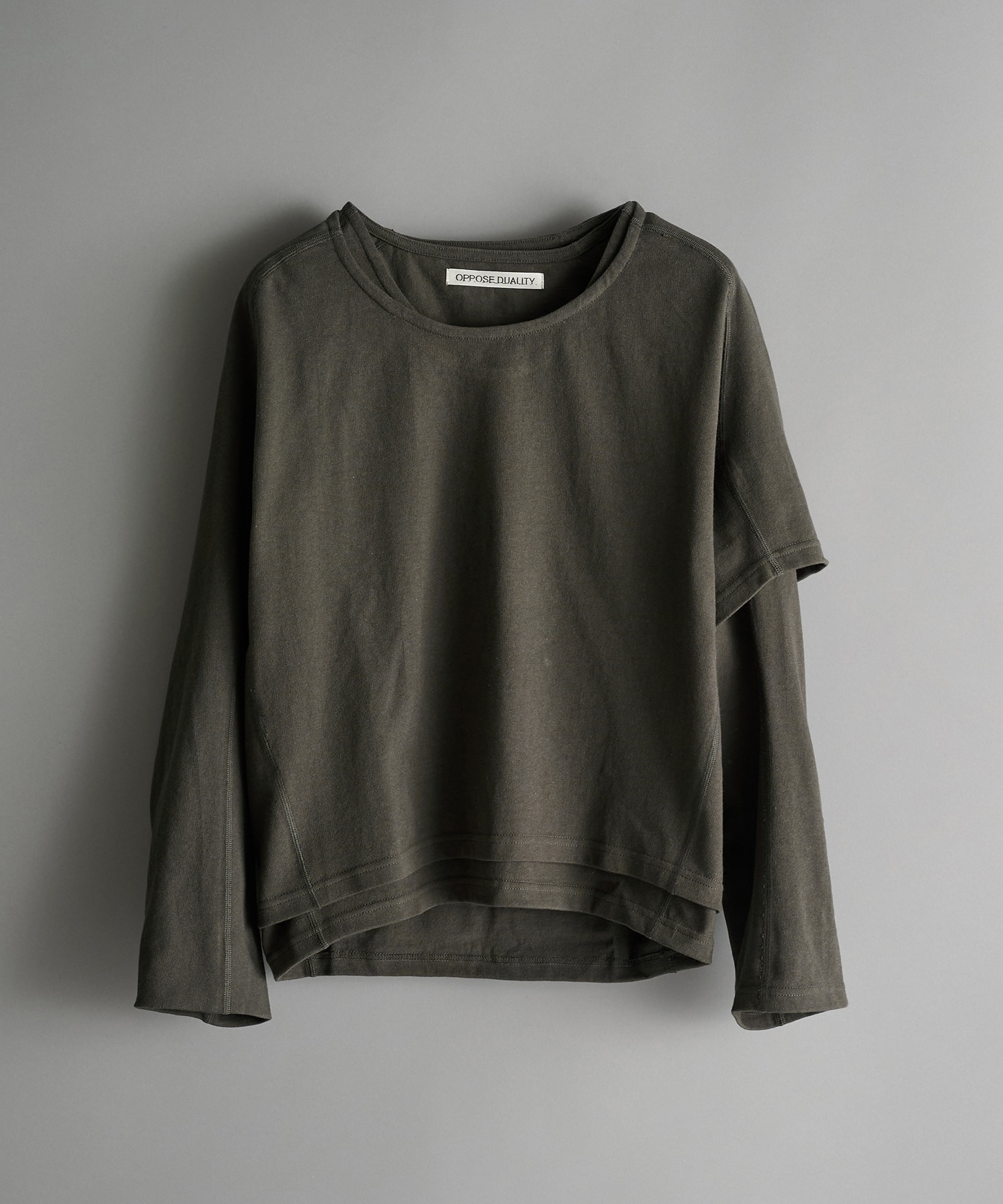 One Side Half Long Sleeve T-Shirts Cotton