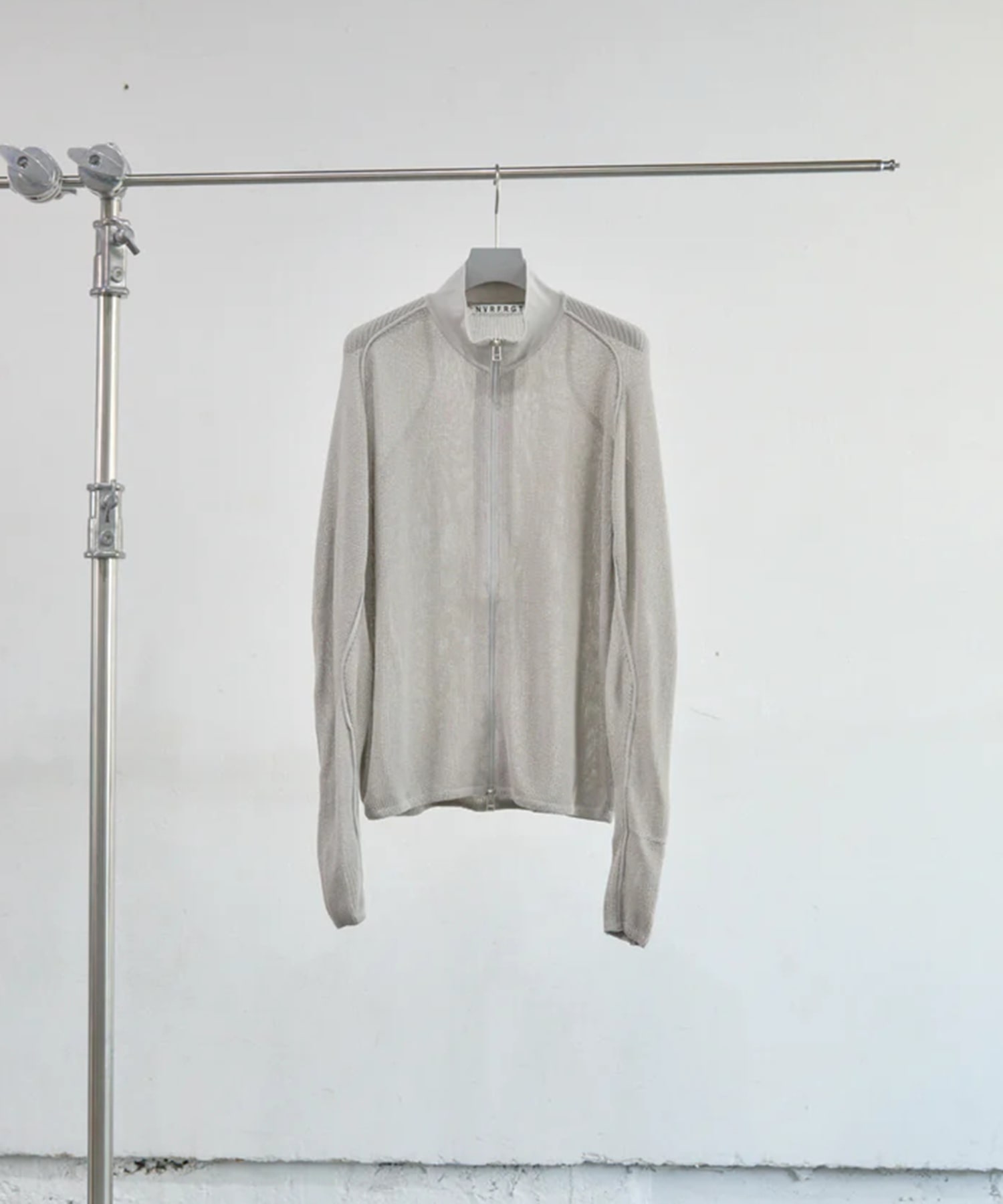 SEMI SHEER DRIVERS ZIP UP SWEATER
