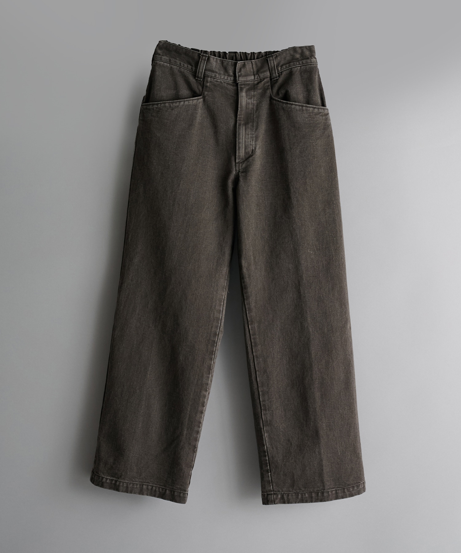 Color Denim Square Leg Easy Trousers