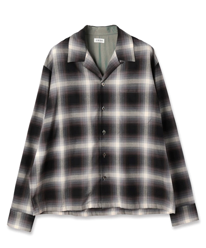 CHECK OPEN COLLAR SHIRT