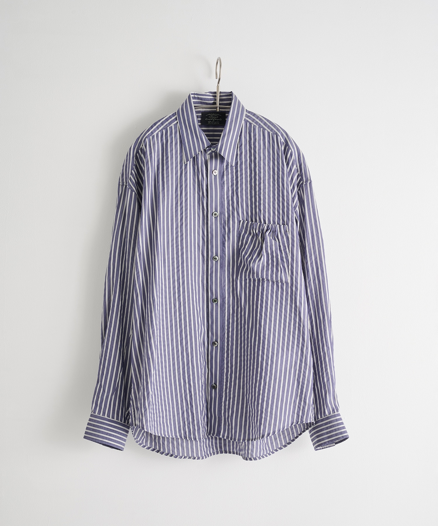 WRIST PATCH SLOUCH SHIRT STRIPE
