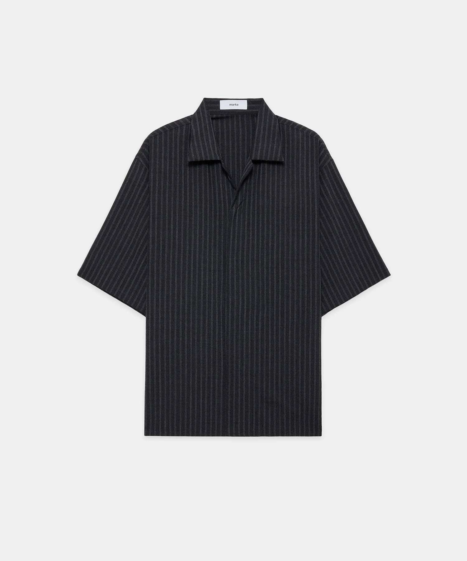 FLY FRONT OPEN COLLAR S/S SHIRT
