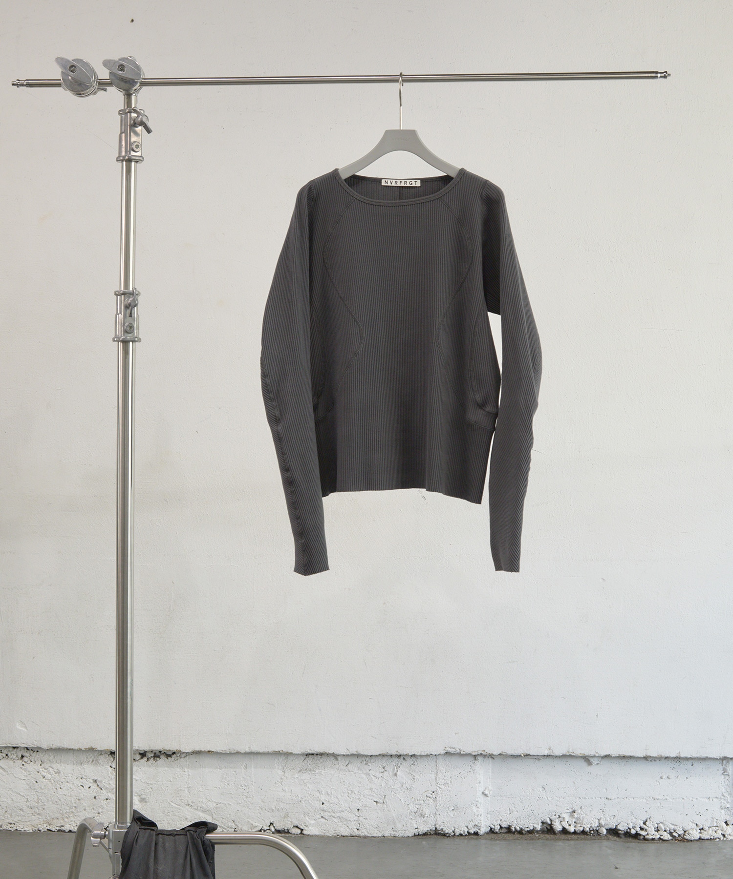 PANELLED RIBBED LONG SLEEVE T-SHIRT