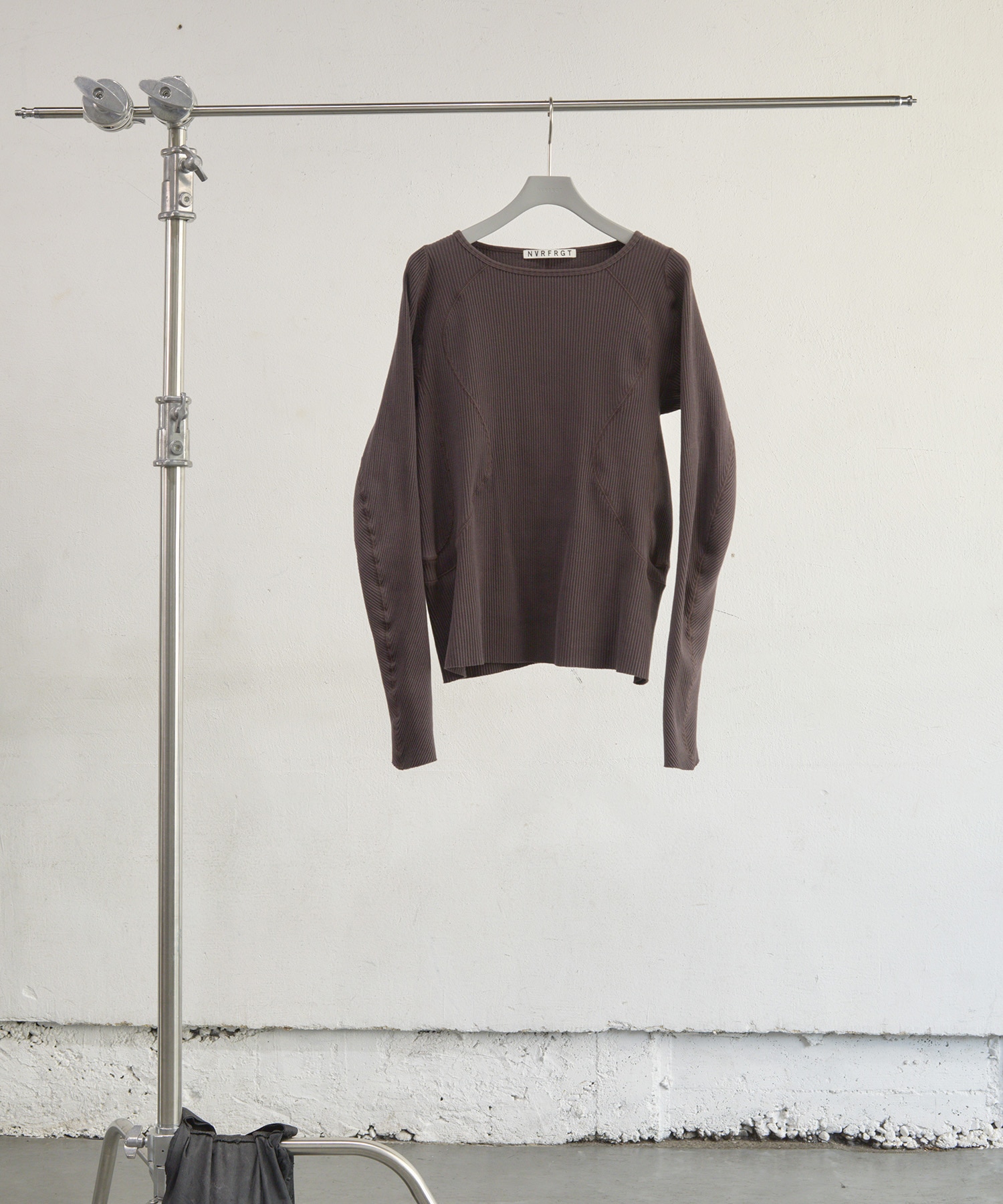 PANELLED RIBBED LONG SLEEVE T-SHIRT