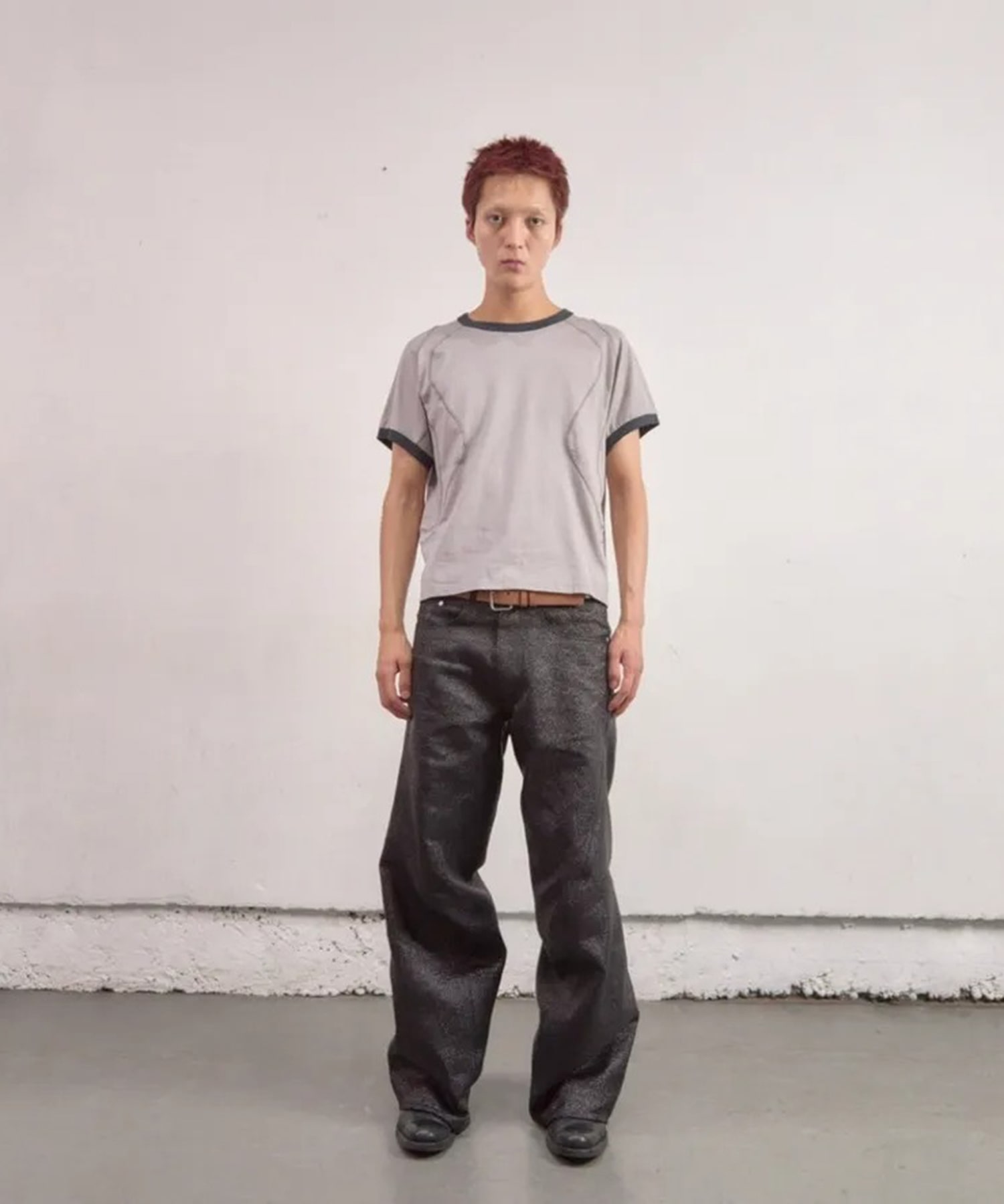 PANELLED HALF SLEEVE　RINGER T-SHIRT