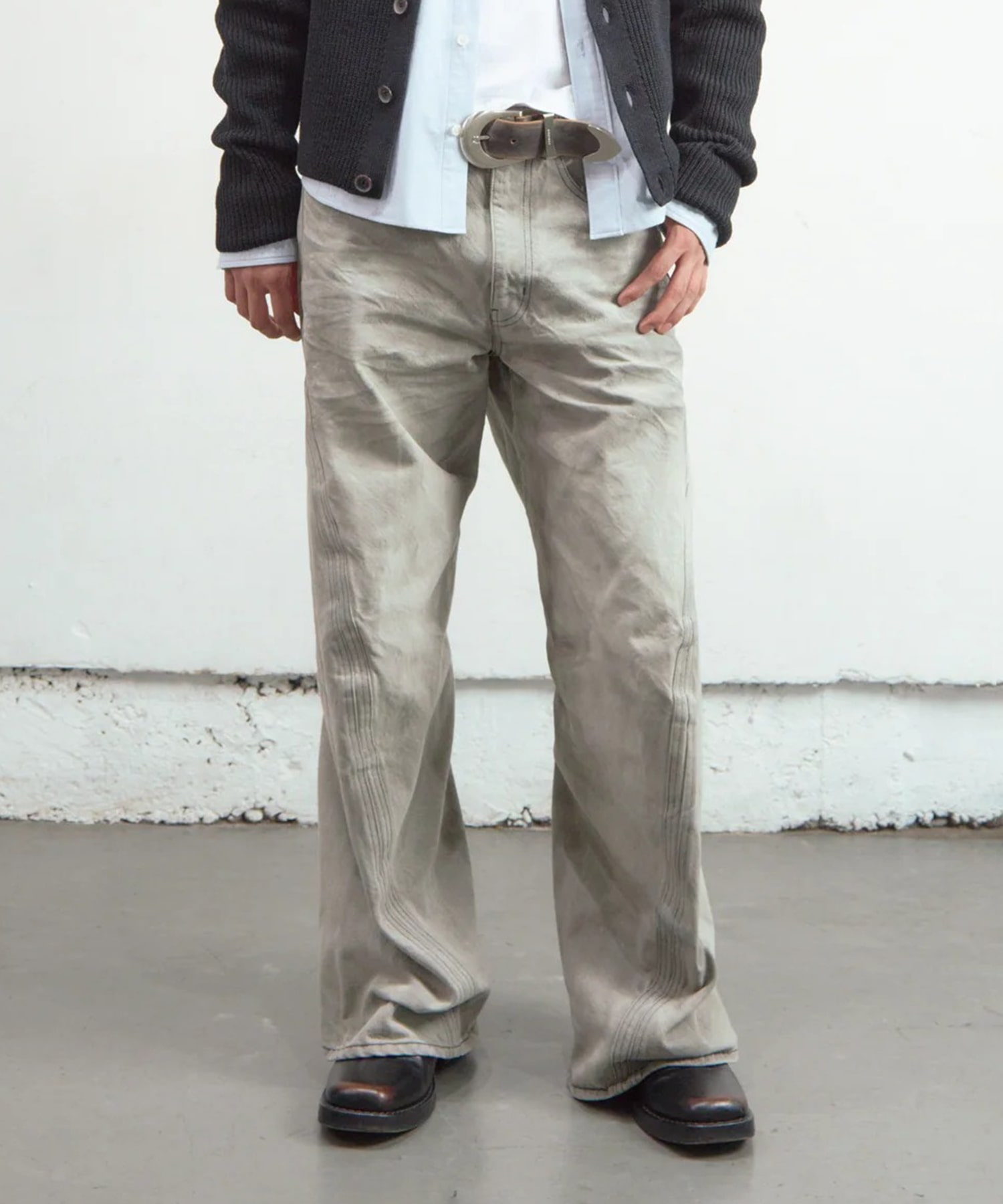 3D TWISTED WIDE LEG JEANS