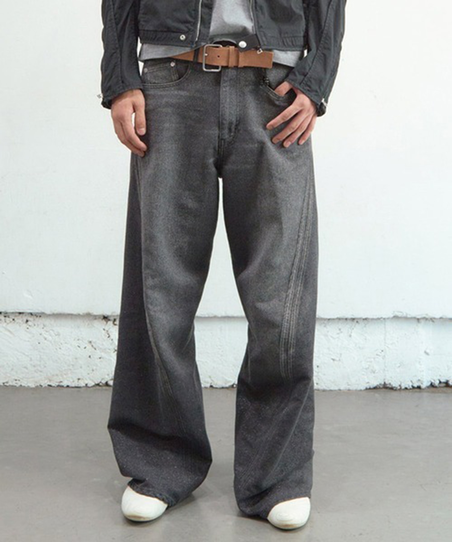 GLITTER TWILL 3D TWISTED WIDE LEG 5P PANTS