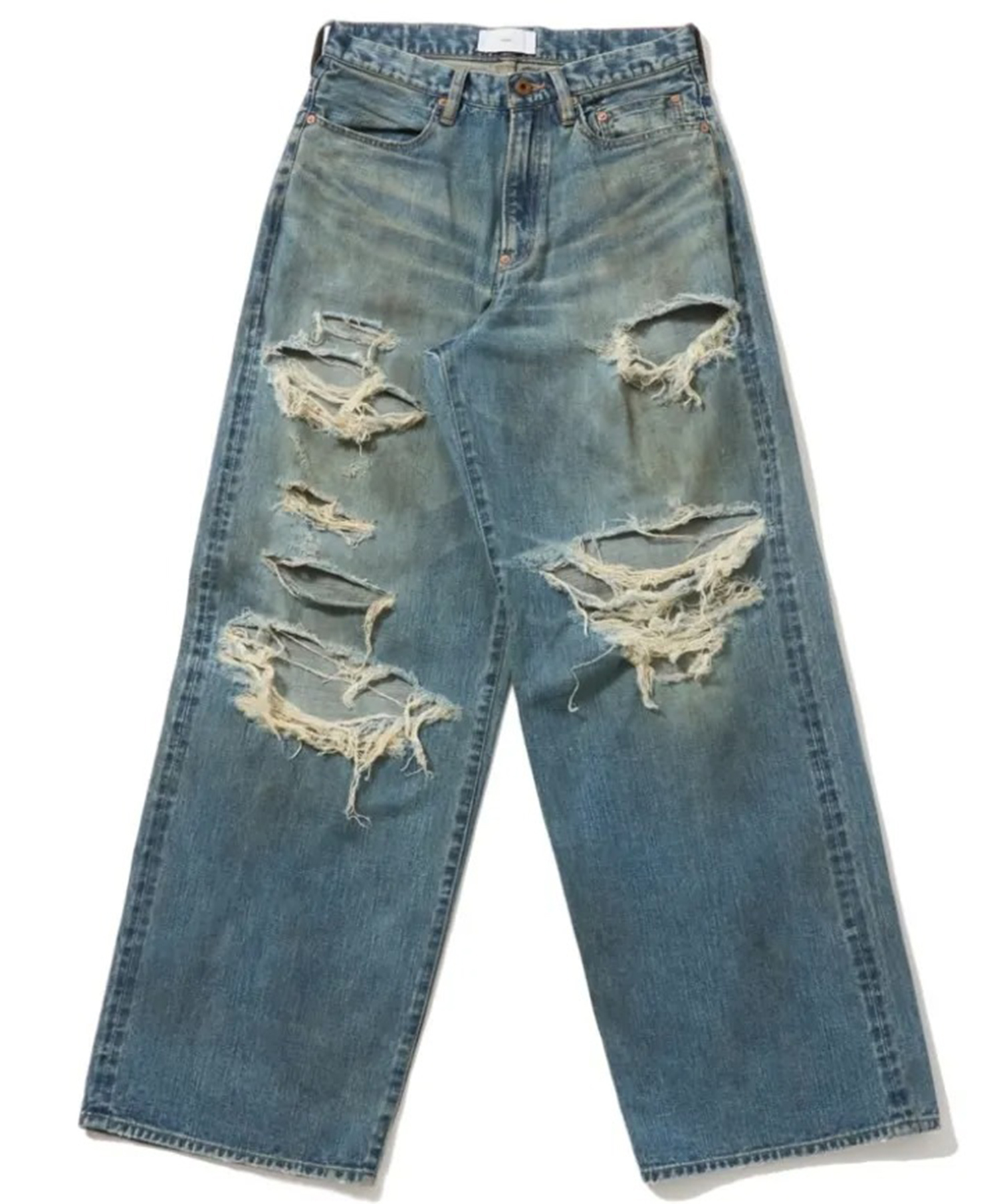 DESTRESSED MODERN DENIM WIDE CUT