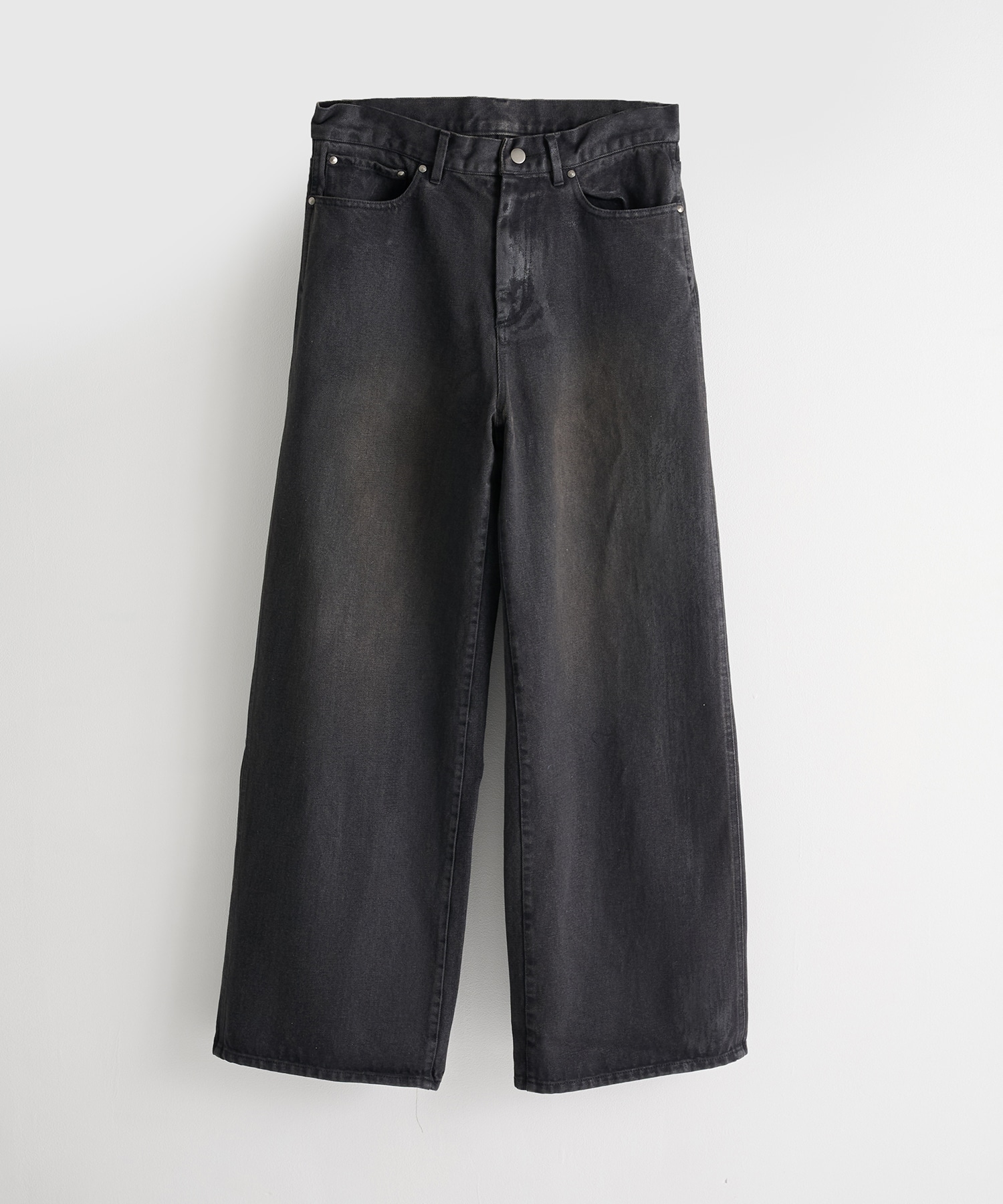 coating loose fit jeans  brown over die