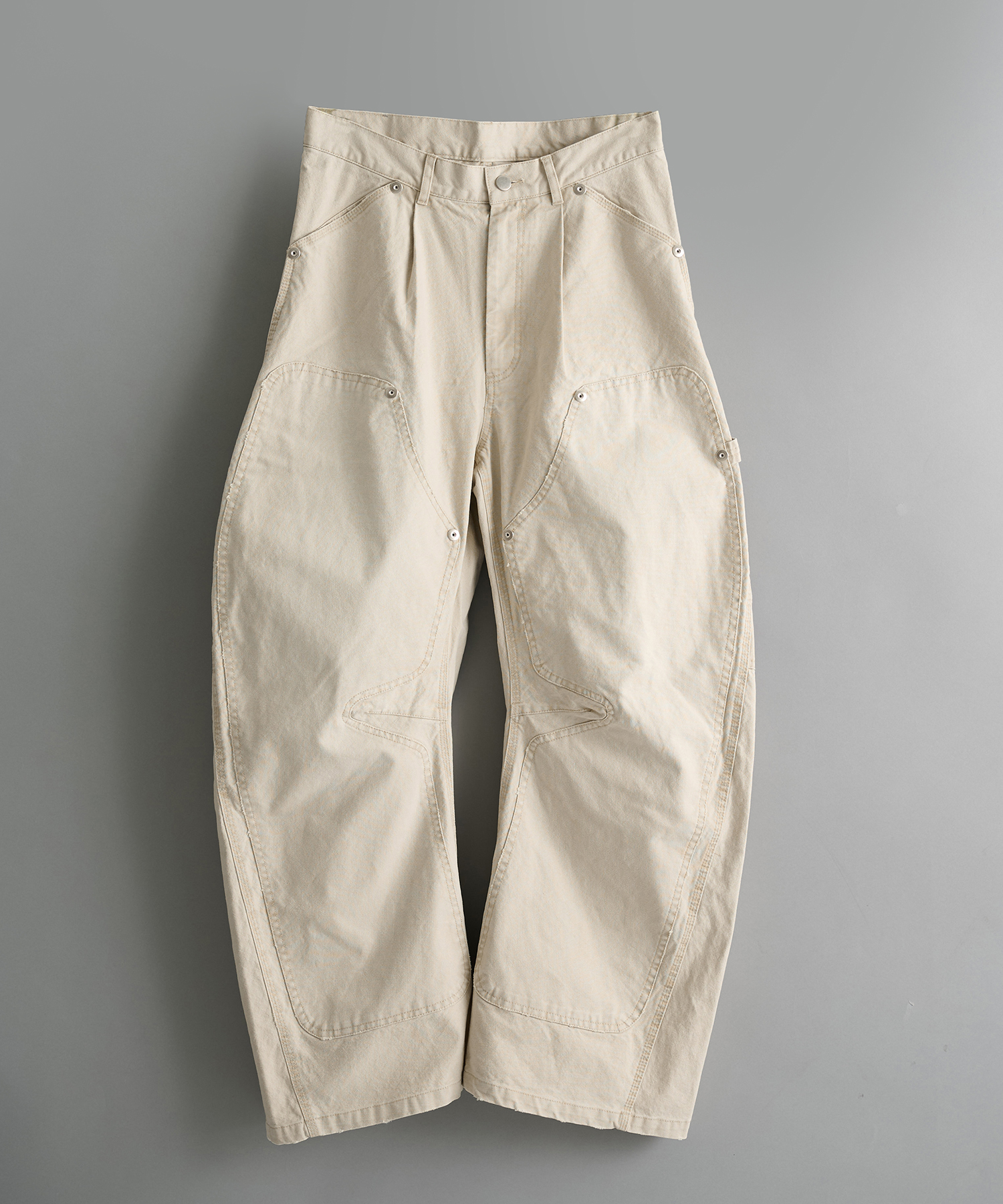 duck double knee curved leg pants
