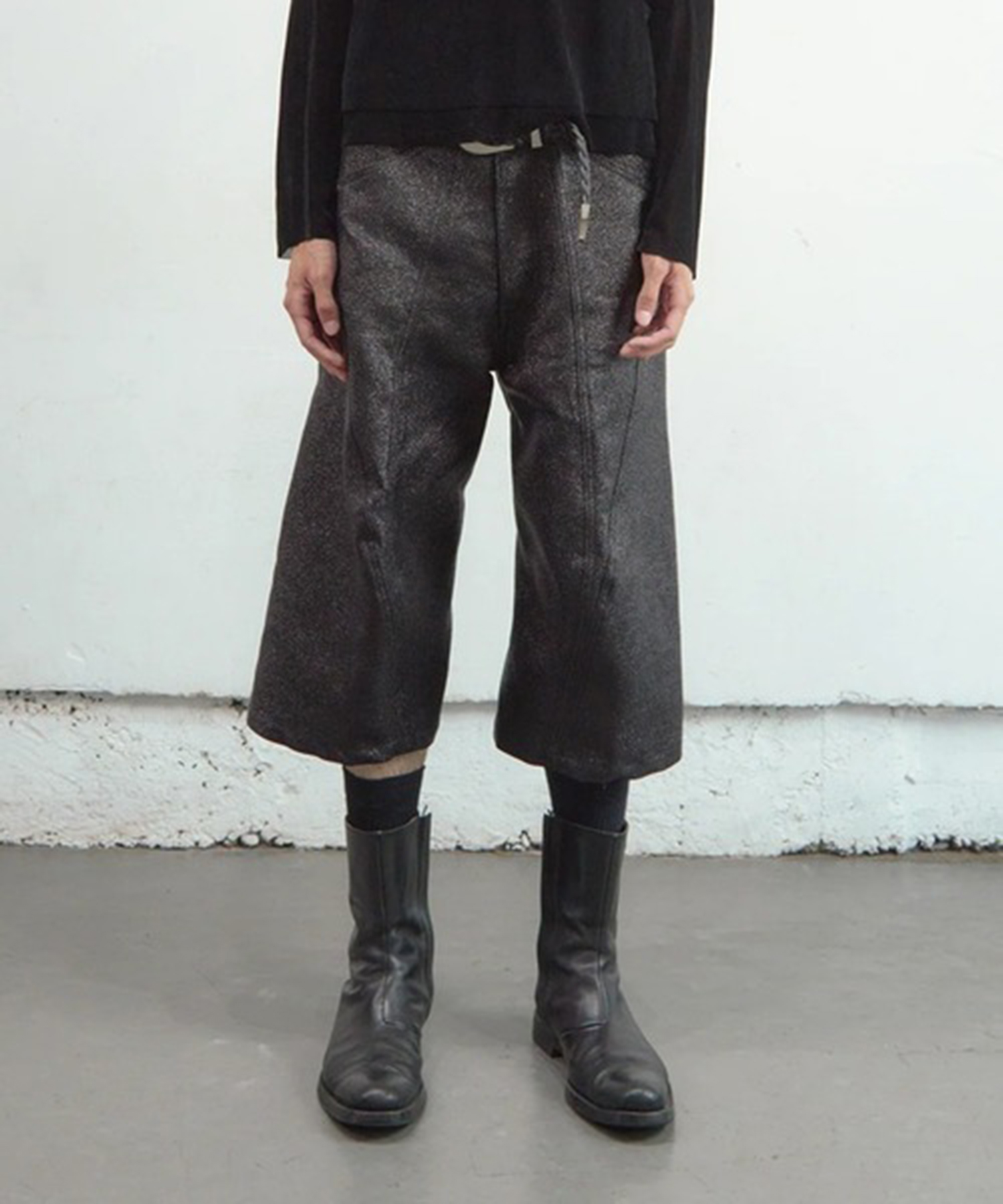 GLITTER TWILL 3D TWISTED JORTS