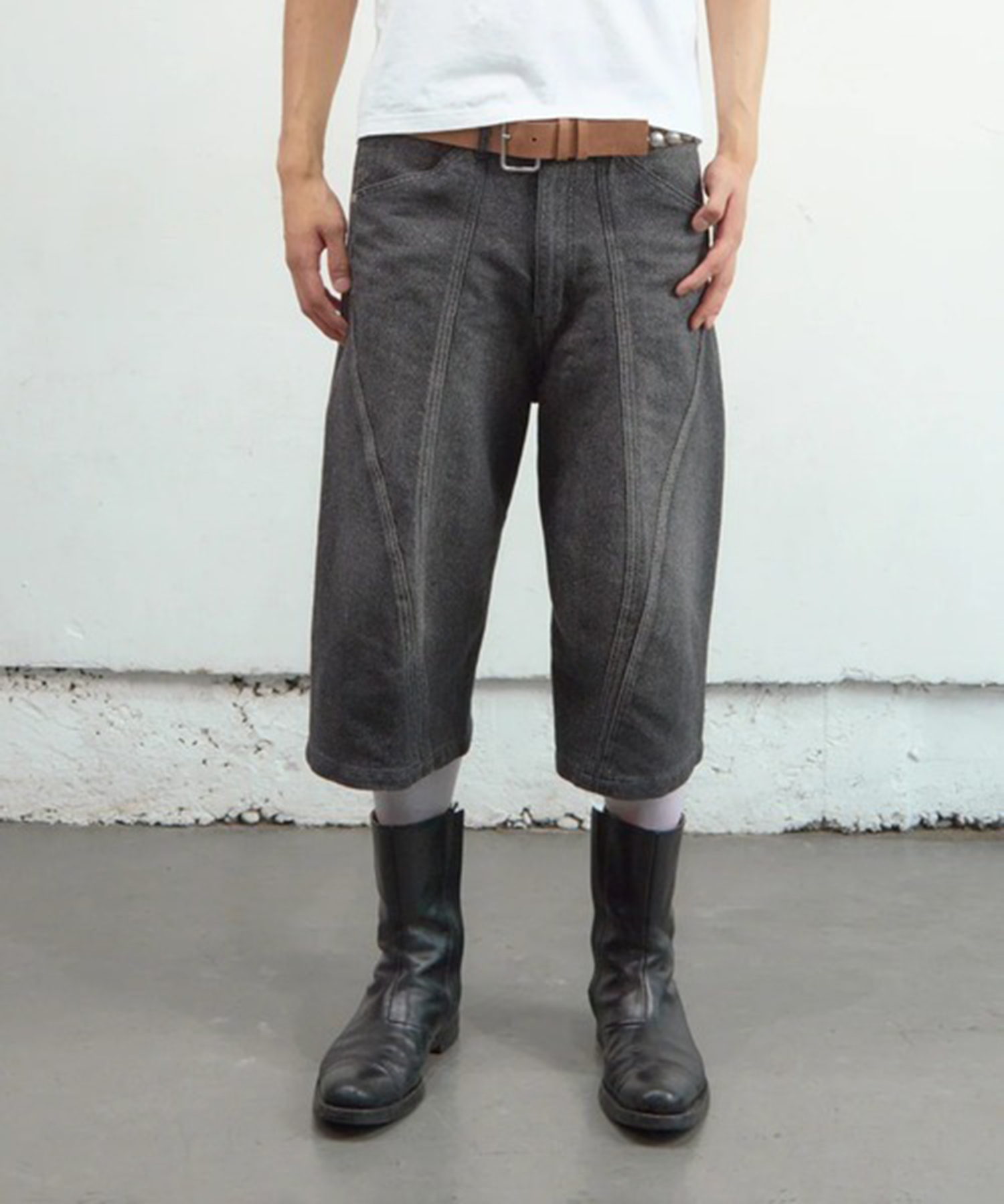 GLITTER TWILL 3D TWISTED JORTS