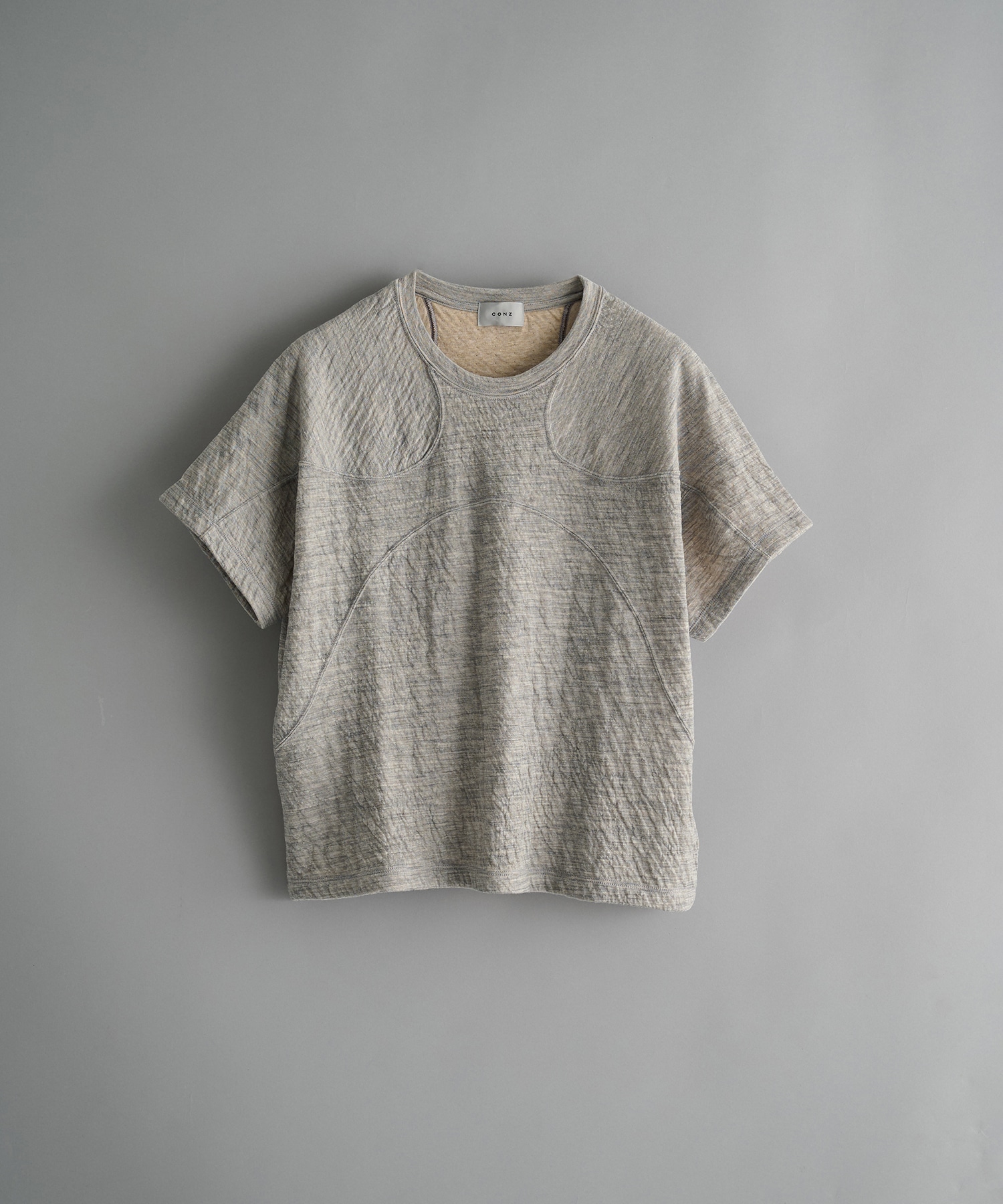 panel short sleeve tee bonded jersey