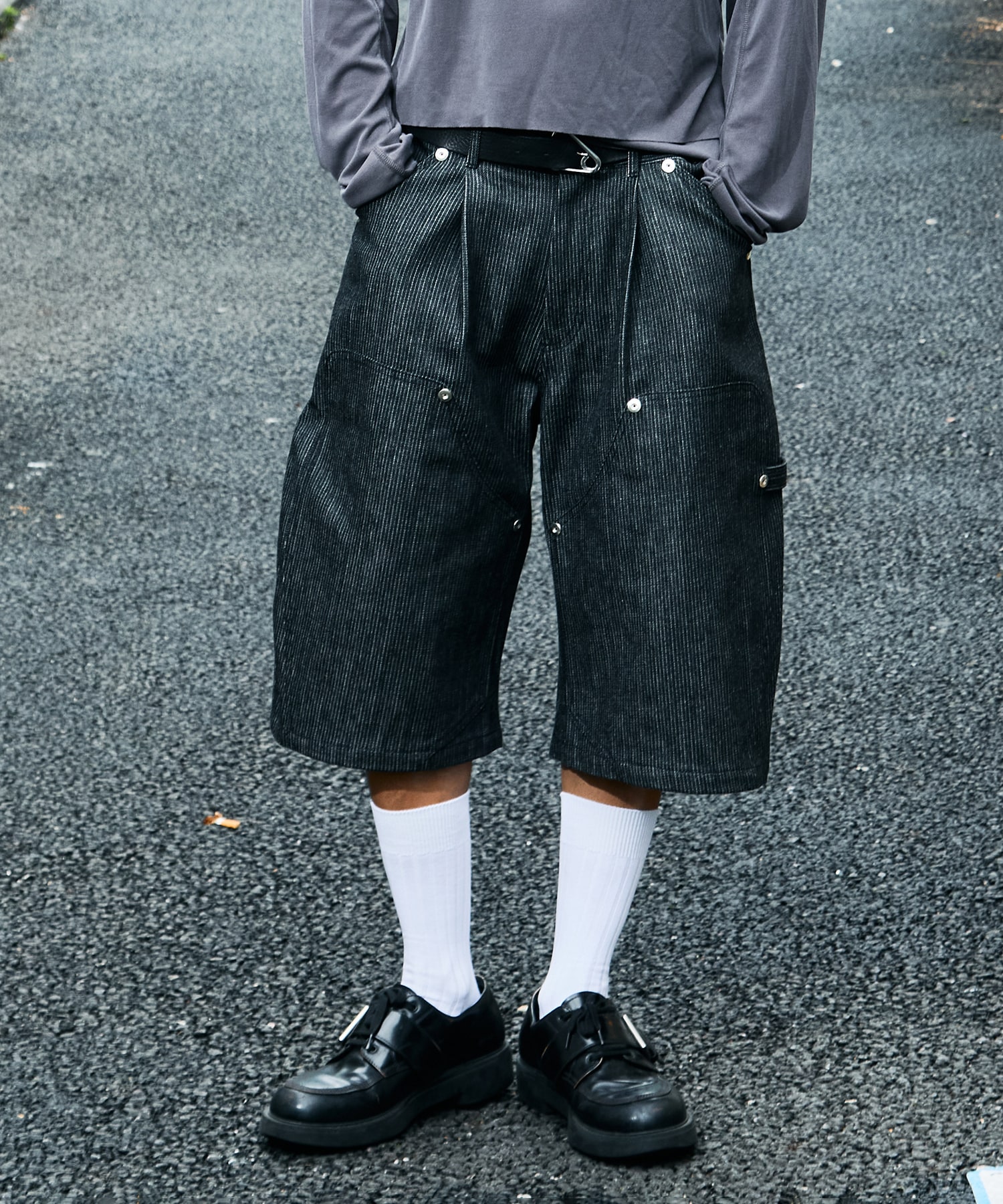 double knee pique shorts