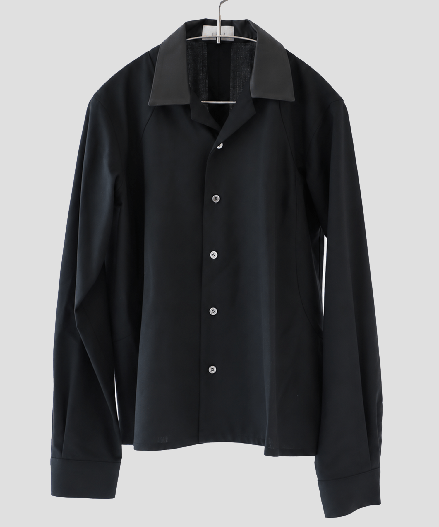 leather color panel sleeve shrit
